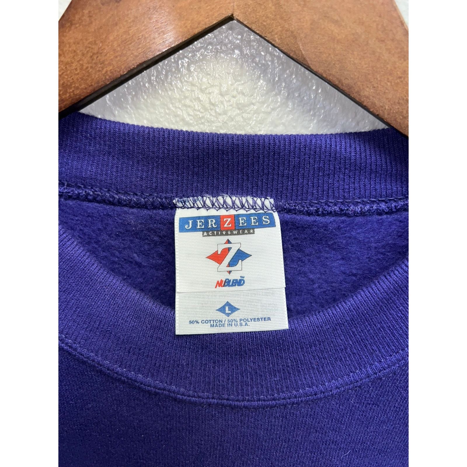 Vintage Vintage Purple Blank Sweatshirt Crewneck Jerzees 90s VTG L Size US L / EU 52-54 / 3 - 5 Thumbnail