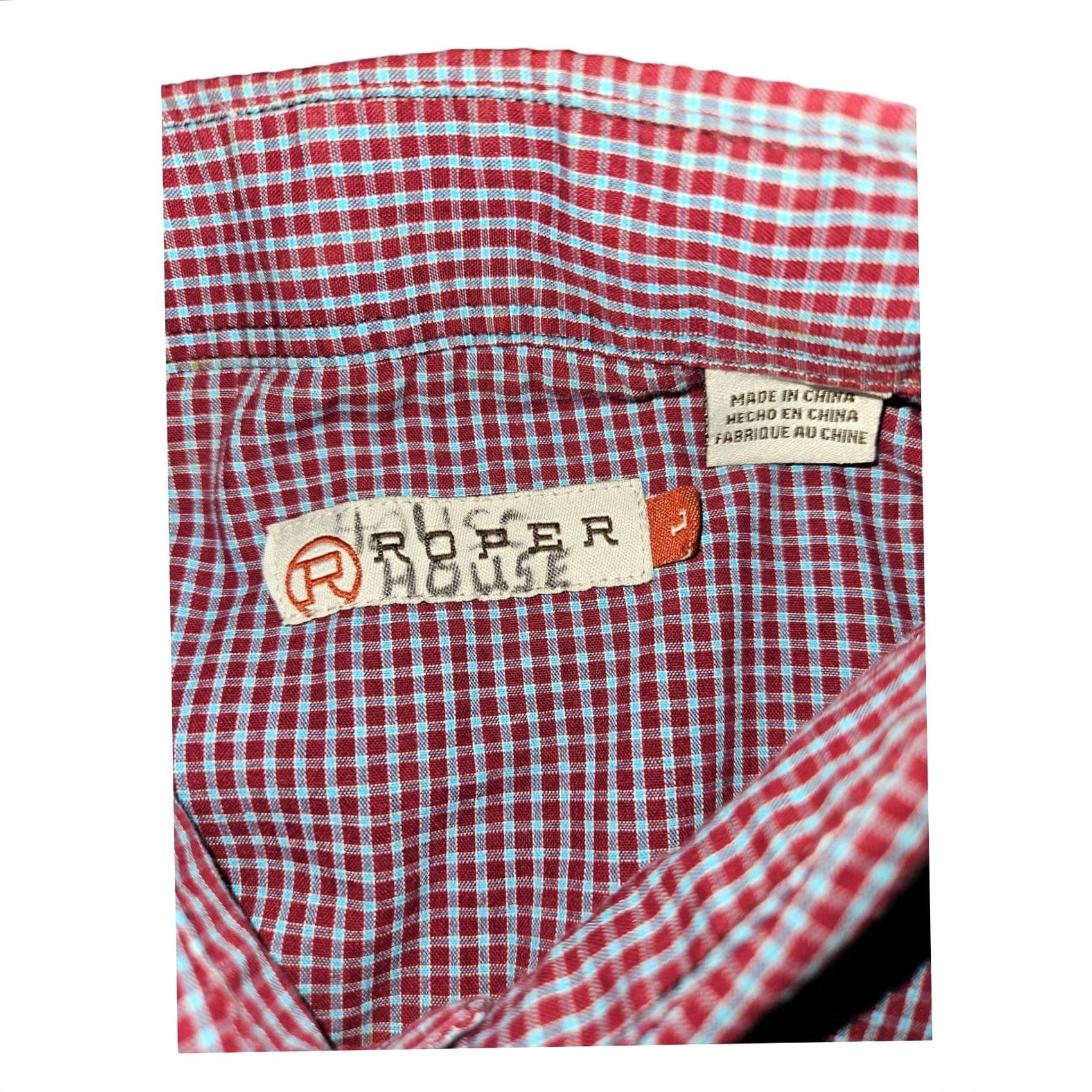Roper Roper Pearl Snap Shirt Short Sleeve Men Large Red Check Western Cowboy Shirt Size US L / EU 52-54 / 3 - 2 Thumbnail