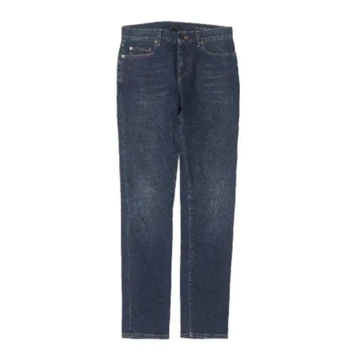 Saint Laurent Paris Yves Saint Laurent Blue Straight-Leg Denim Pants Size US 29 - 1 Thumbnail