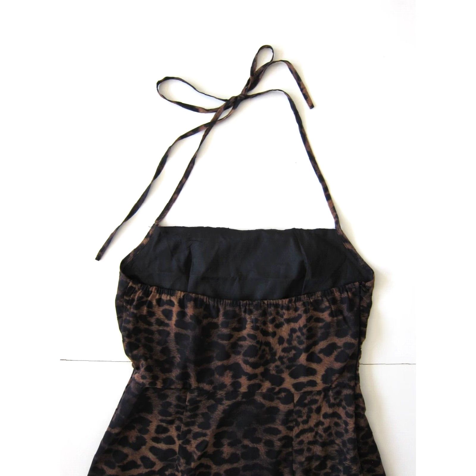 PrettyLittleThing PRETTYLITTLETHING Brown Leopard Woven Halter Neck Bodycon Dress 10 NWT Women 10 Brown Leopard Animal Print Halter Dress Size L / US 10 / IT 46 - 4 Thumbnail