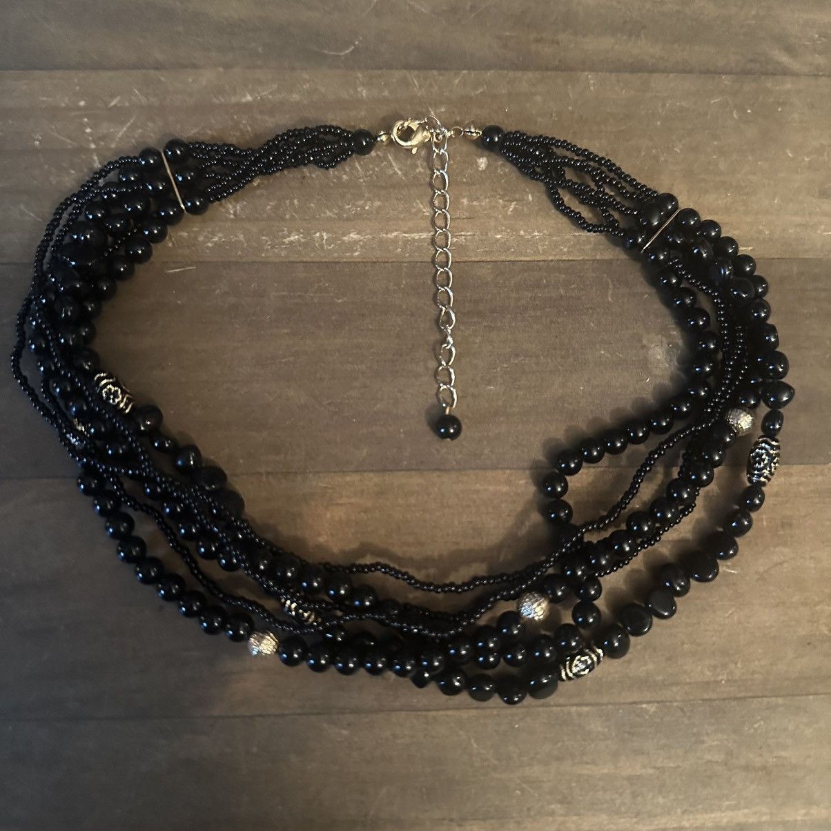 Other Multi strand black and gold bead collar necklace Size ONE SIZE - 2 Thumbnail