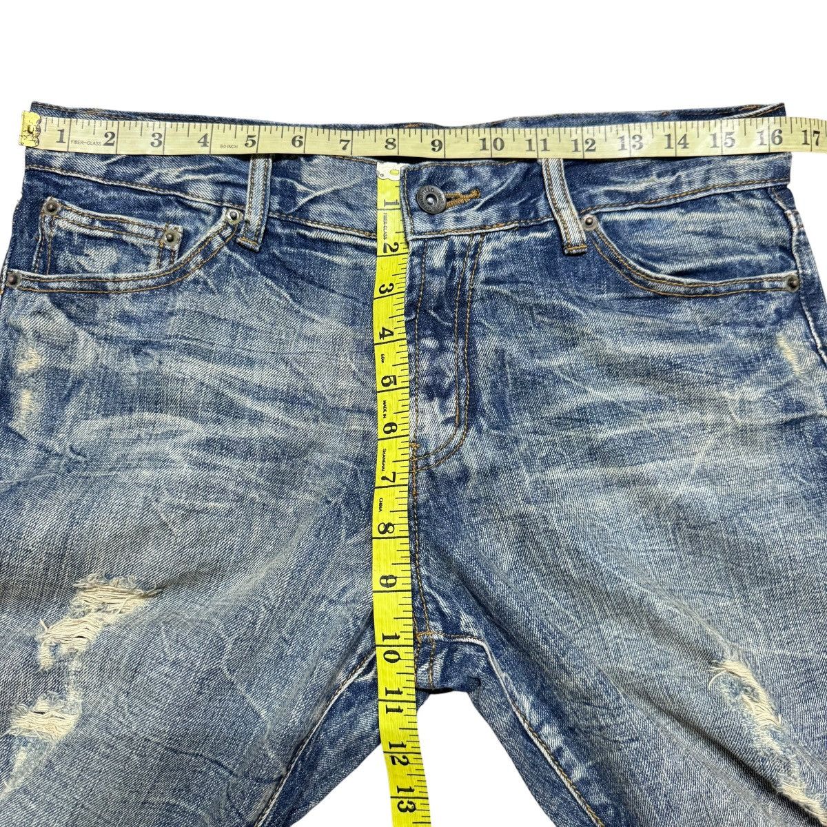 semanticdesign Semantic Design Acid Wash Distressed Denim Flare Jeans Size US 32 / EU 48 - 14 Thumbnail
