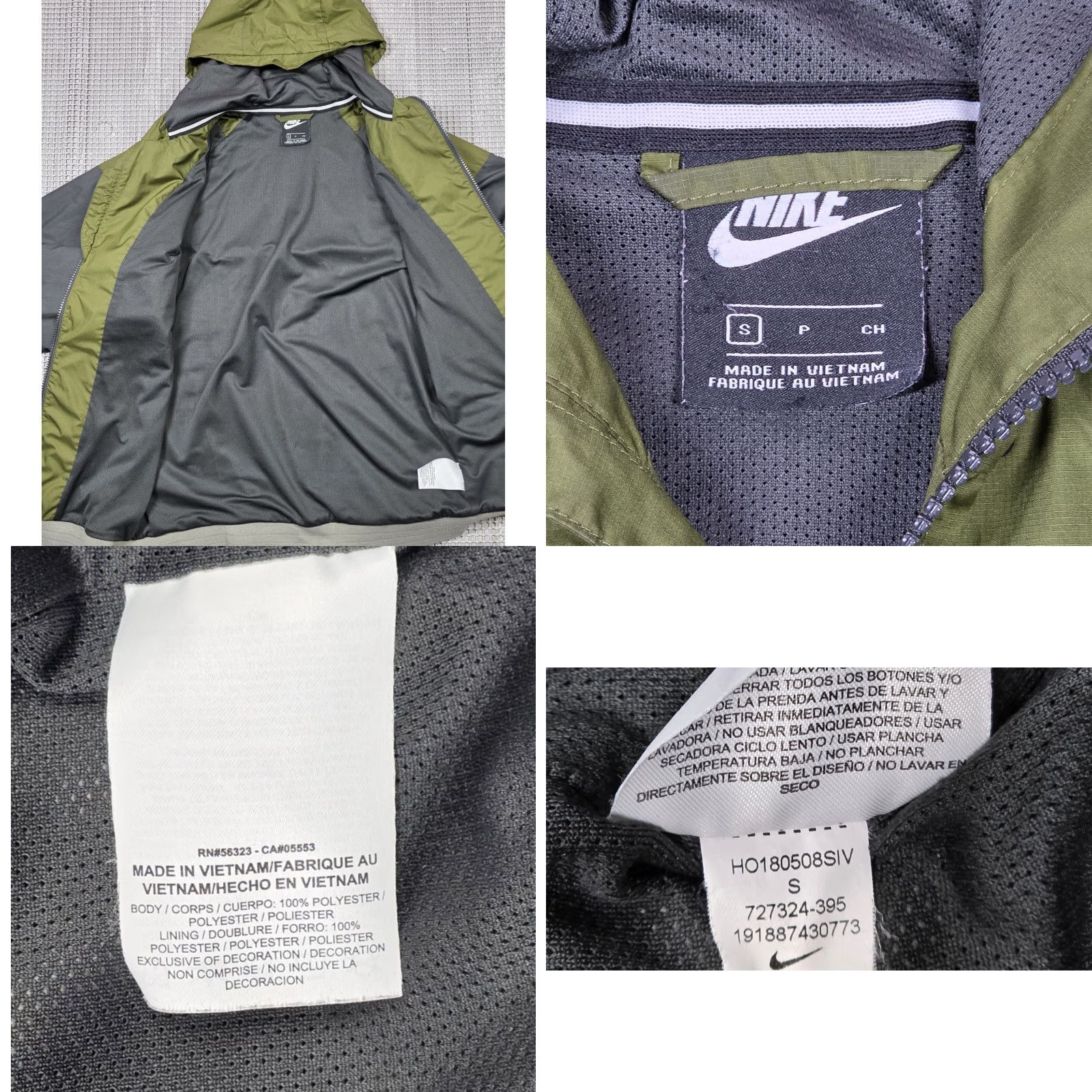 Nike Nike WindRunner Jacket Mens S Green Colorblock Hooded Full Zip Logo Size US S / EU 44-46 / 1 - 9 Thumbnail