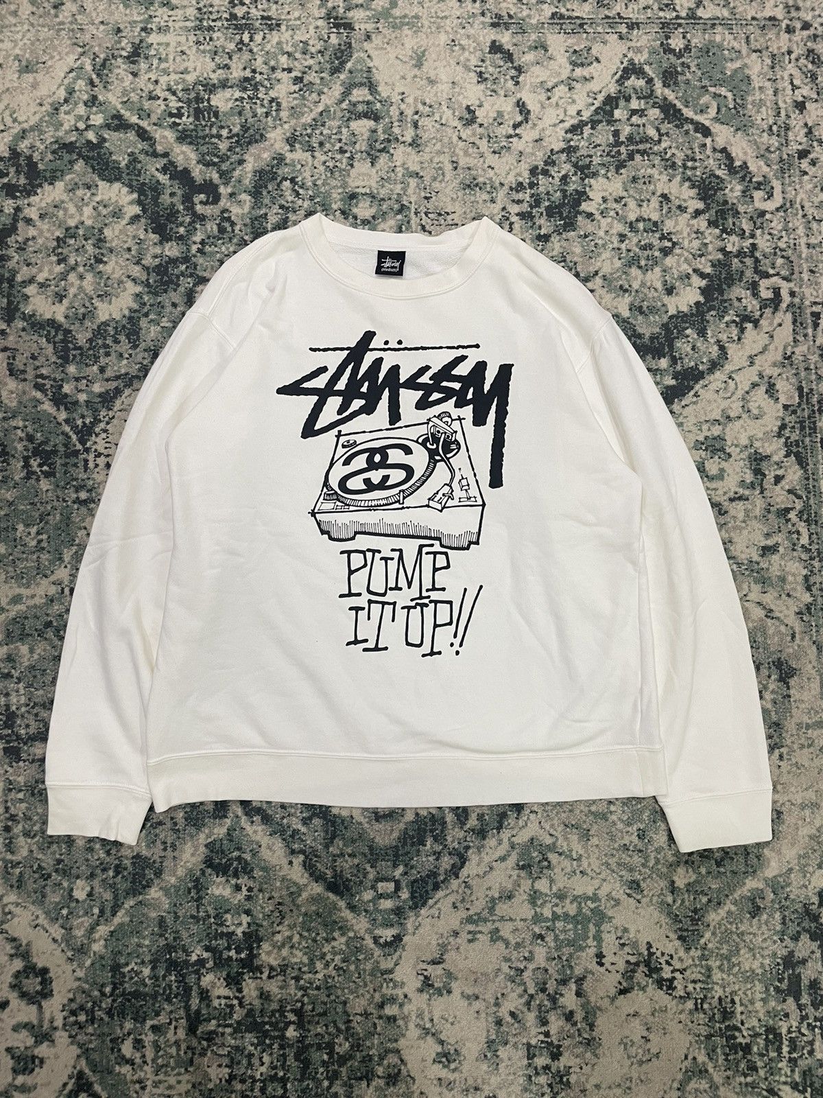 Stussy Stussy Pump It Up Crewneck White Medium Size US L / EU 52-54 / 3 - 3 Thumbnail