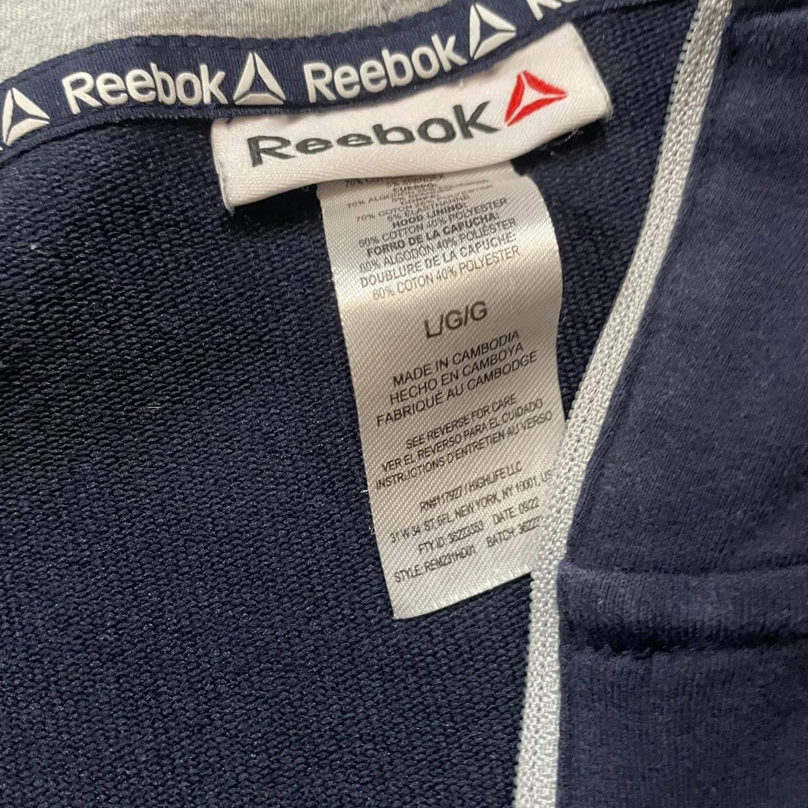 Reebok Reebok Hoodie Mens Large White x Blue Sweatshirt Long Sleeve Size US L / EU 52-54 / 3 - 5 Thumbnail