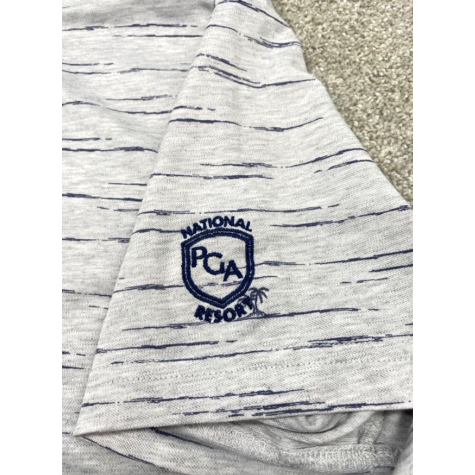 TravisMathew Travis Matthews Polo Shirt Men's M Short Sleeve Grey Palm Trees Golf 5841 Size US M / EU 48-50 / 2 - 5 Thumbnail