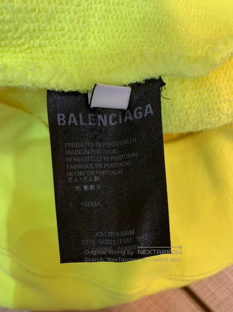 Balenciaga Balenciaga Neon Yellow Green Buckle Hooded Sweatshirt Size US S / EU 44-46 / 1 - 7 Thumbnail