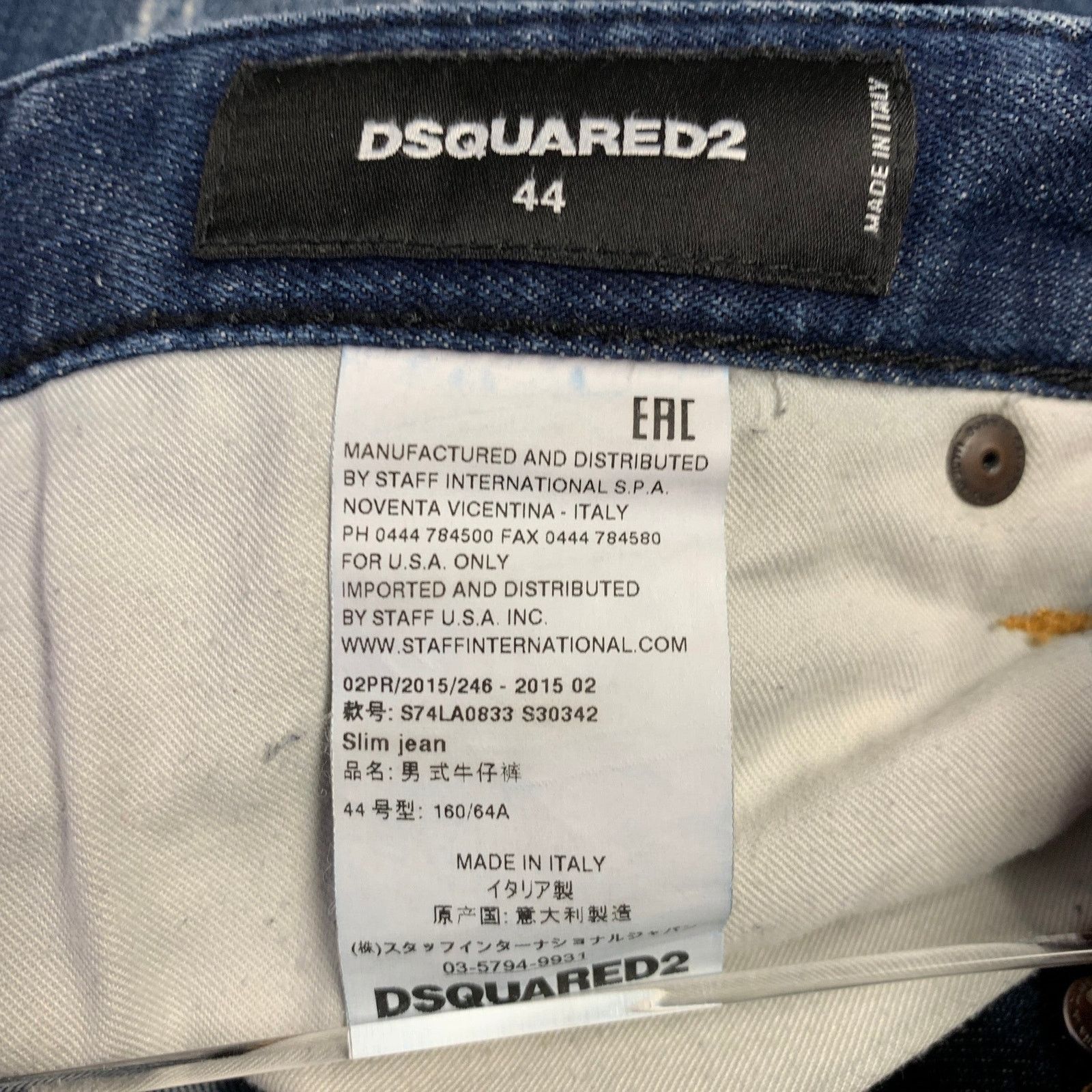 Dsquared2 Size 28 Blue White Paint Splatter Slim Button Fly Jeans Size US 28 / EU 44 - 7 Thumbnail