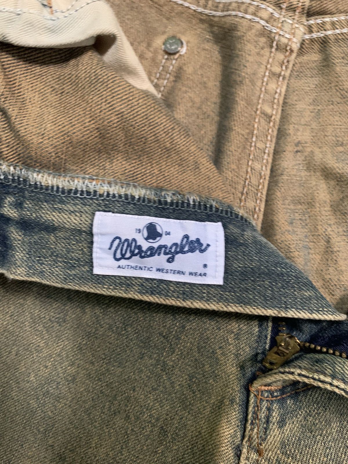 Kapital VINTAGE WRANGLER SELVEDGE BAGGY RUSTY DISTRESSED DENIM Size US 30 / EU 46 - 19 Thumbnail