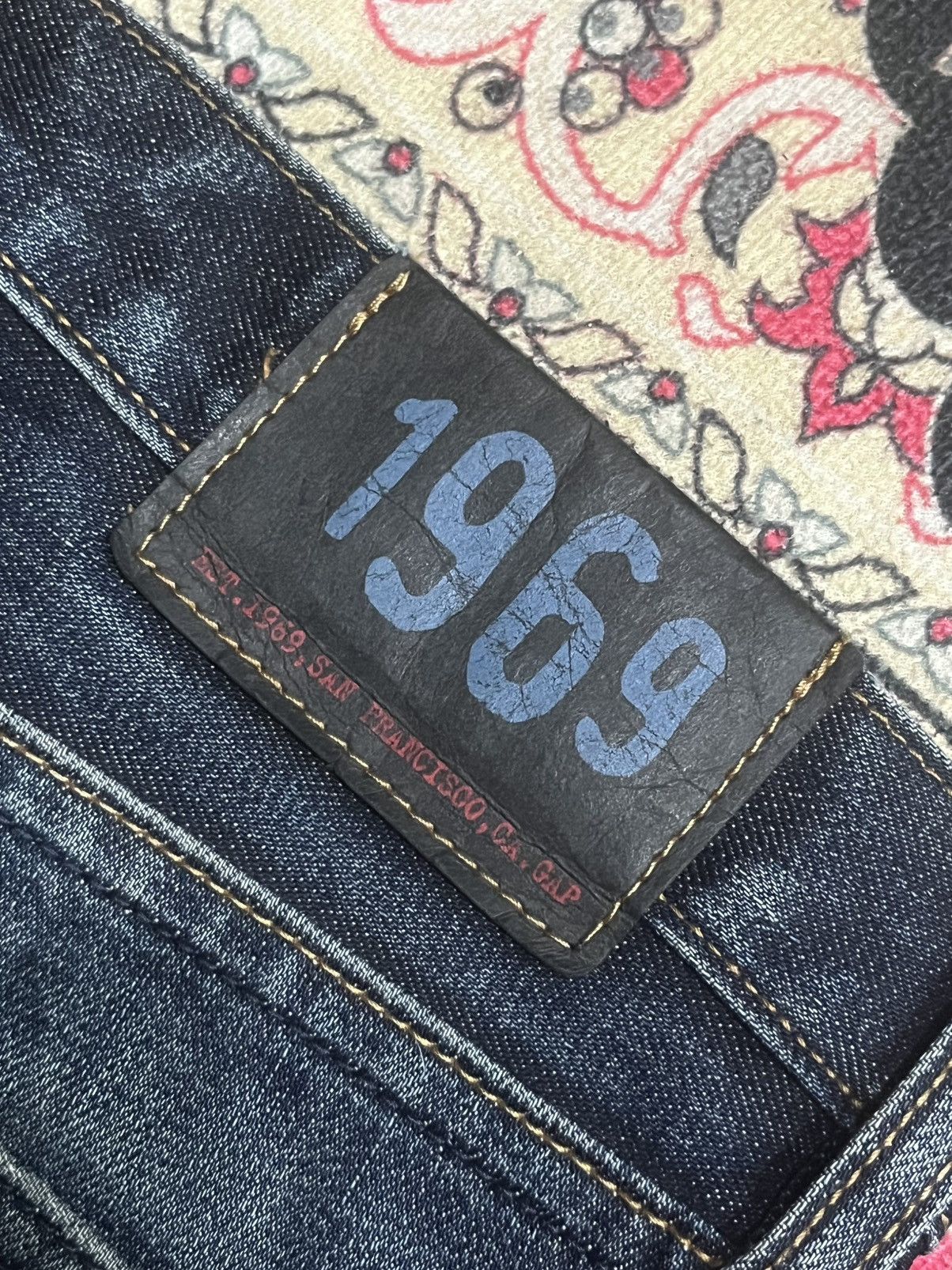 Tornado Mart Gap 1969 Dark Blue Whisker Washed Slim Boot Cut Jeans Size US 30 / EU 46 - 8 Thumbnail