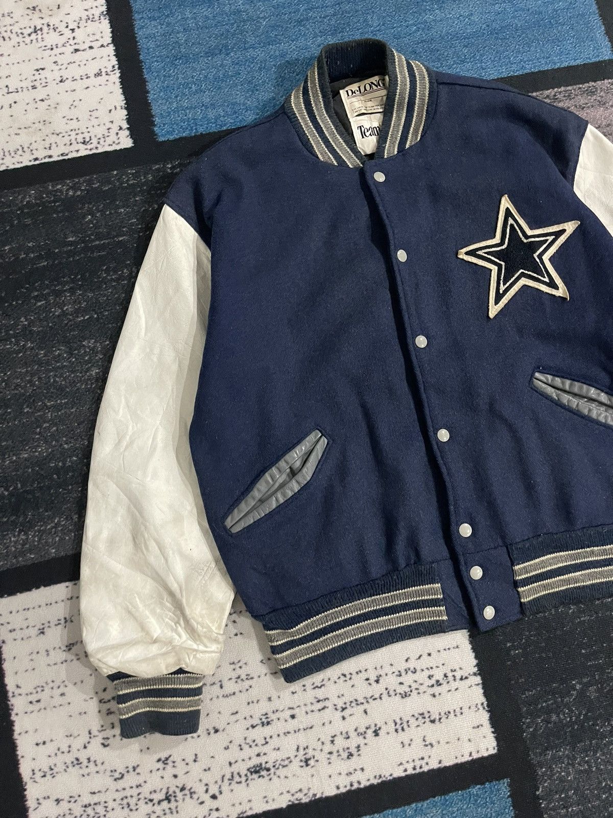 NFL Vintage Delong Nfl Cowboys Varsity Jacket Size US XL / EU 56 / 4 - 4 Thumbnail