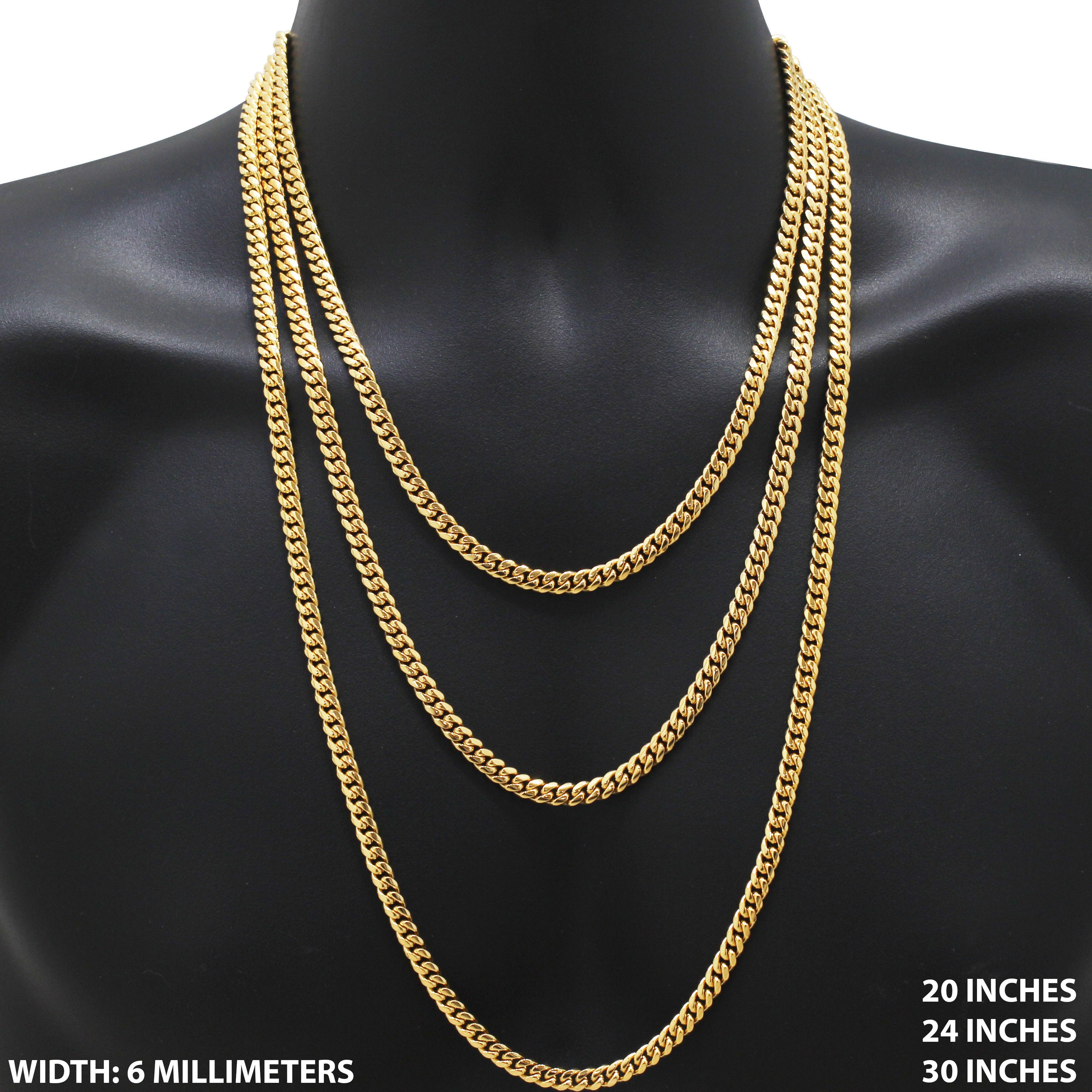Other 316L SS 18k GP 6mm Miami Cuban Link Chain Necklace 24" Size ONE SIZE - 1 Thumbnail