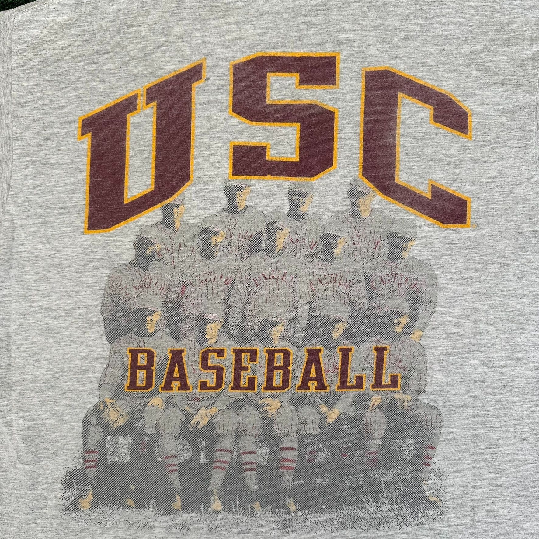 Vintage Vintage 90s USC Trojans Baseball T-Shirt Gray Single Stitch Size US L / EU 52-54 / 3 - 2 Thumbnail