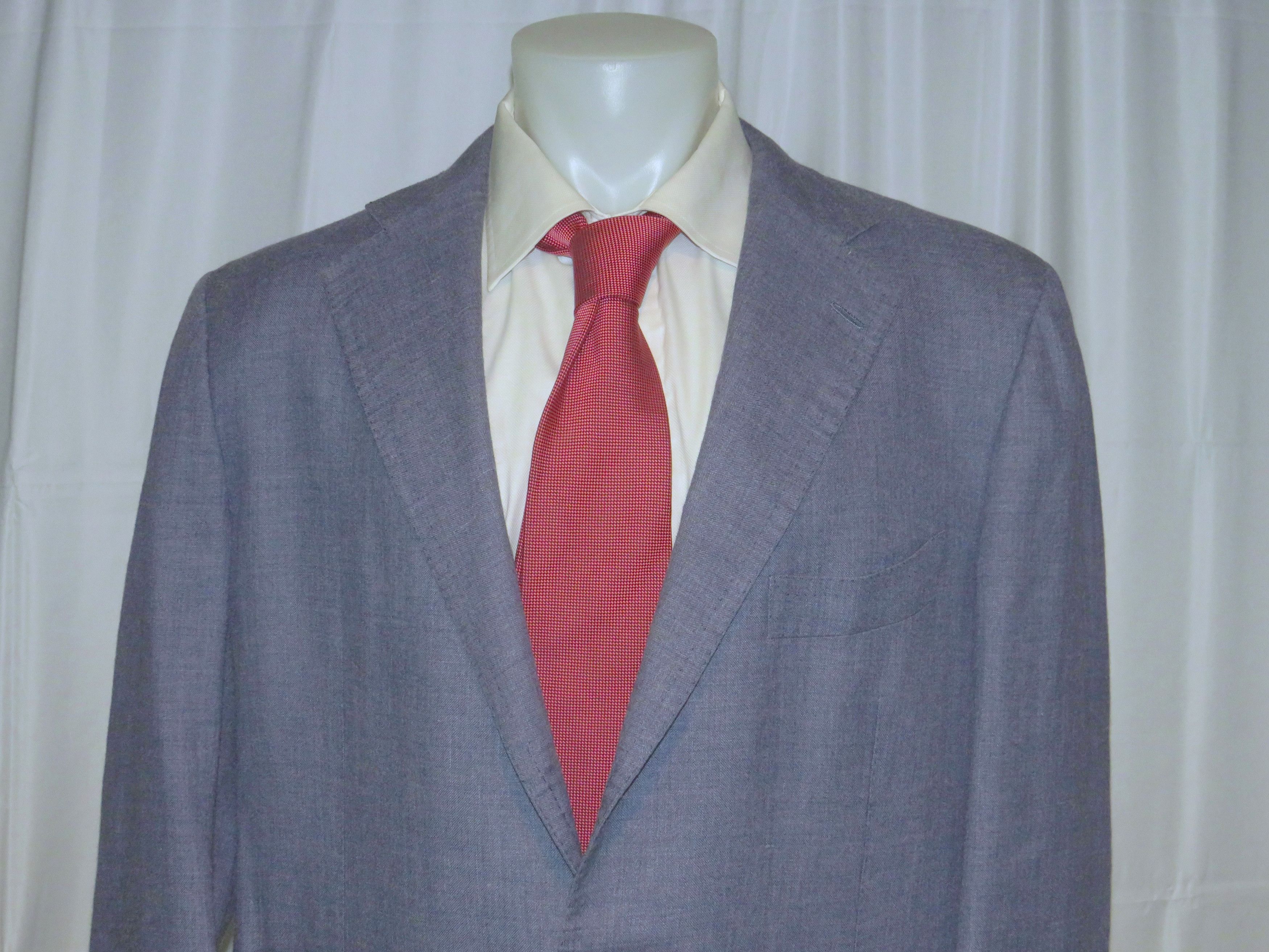 Cesare Attolini Pale Blue Chambray Cashmere Linen Three Button Blazer 48R Size 48R - 2 Thumbnail