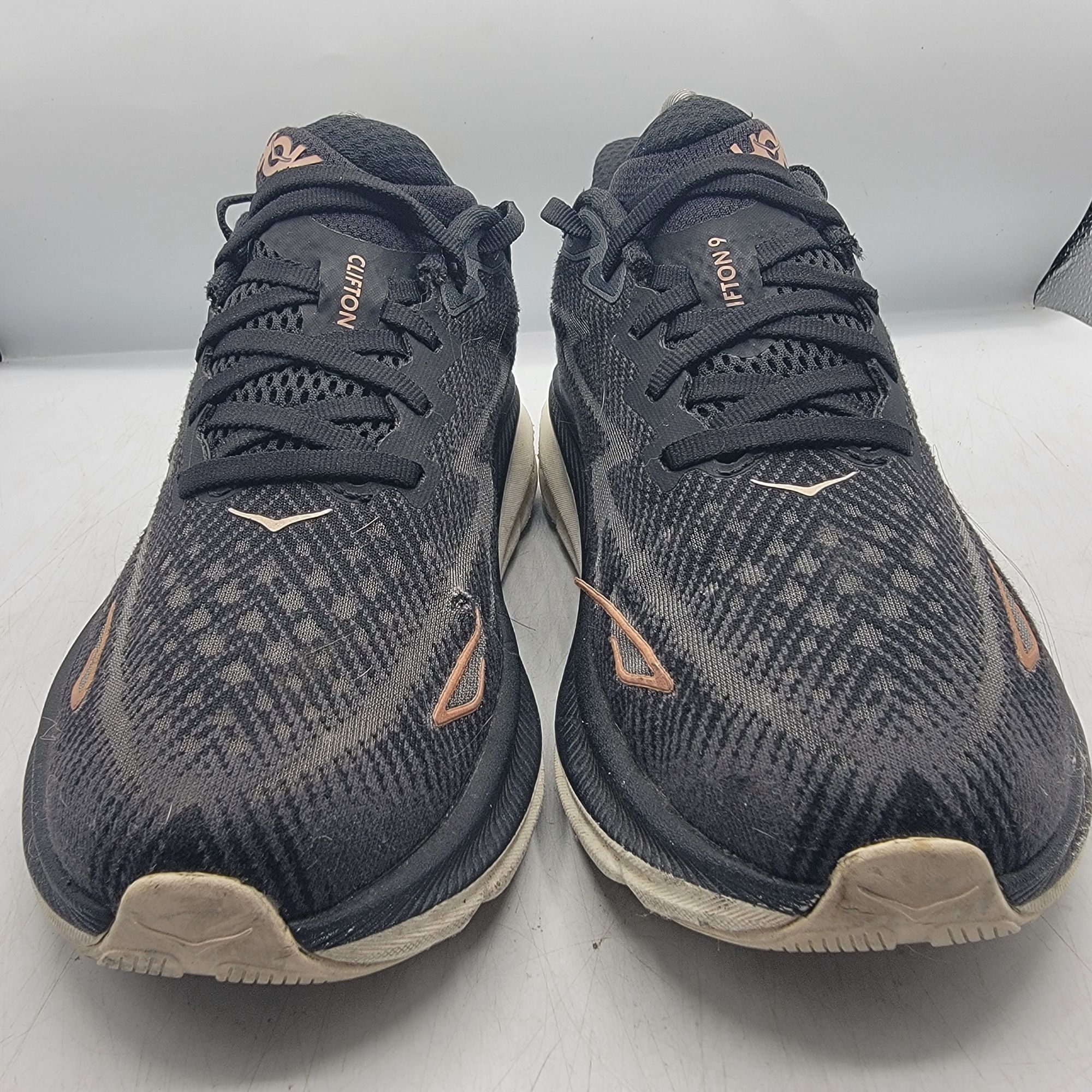 Hoka Hoka One One Clifton 9 Womens 7D Wide Running Shoes Black Ro Size US 7 / IT 37 - 15 Thumbnail