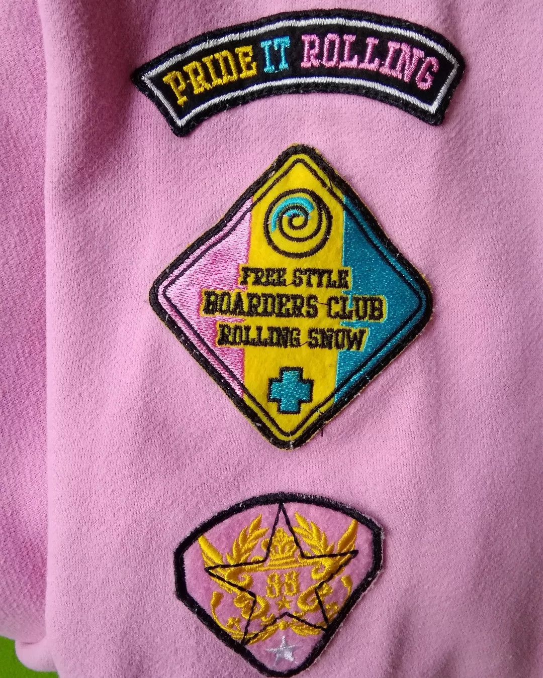 Hysteric Glamour RARE K-Pop Harajuku Style "Rolling" Color Block Patch Hoodie Size US L / EU 52-54 / 3 - 4 Thumbnail