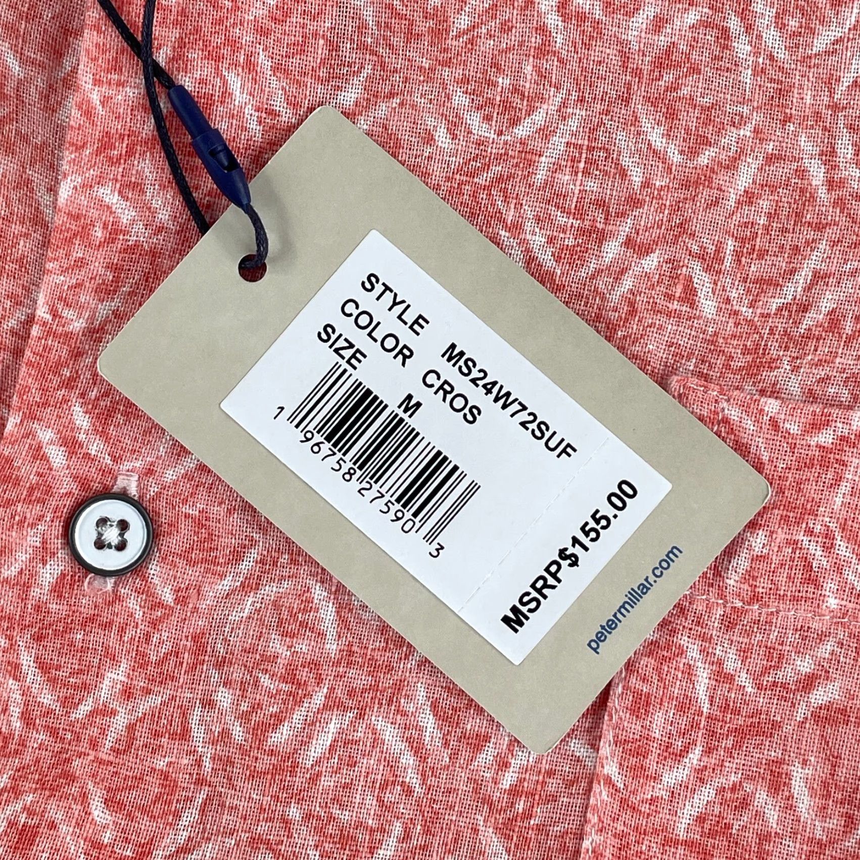 Peter Millar Peter Millar Shirt Men M Pink Linen Short Sleeve Rose NWT Geometric Classic Fit Button-Up 100% Linen Clay Rose Vintage No Mens Size US M / EU 48-50 / 2 - 4 Thumbnail