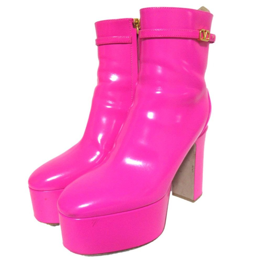 Valentino Valentino Valentino Garavani Platform Short Boots Leather Shoes DUTY FREE for USA Size ONE SIZE - 1 Thumbnail