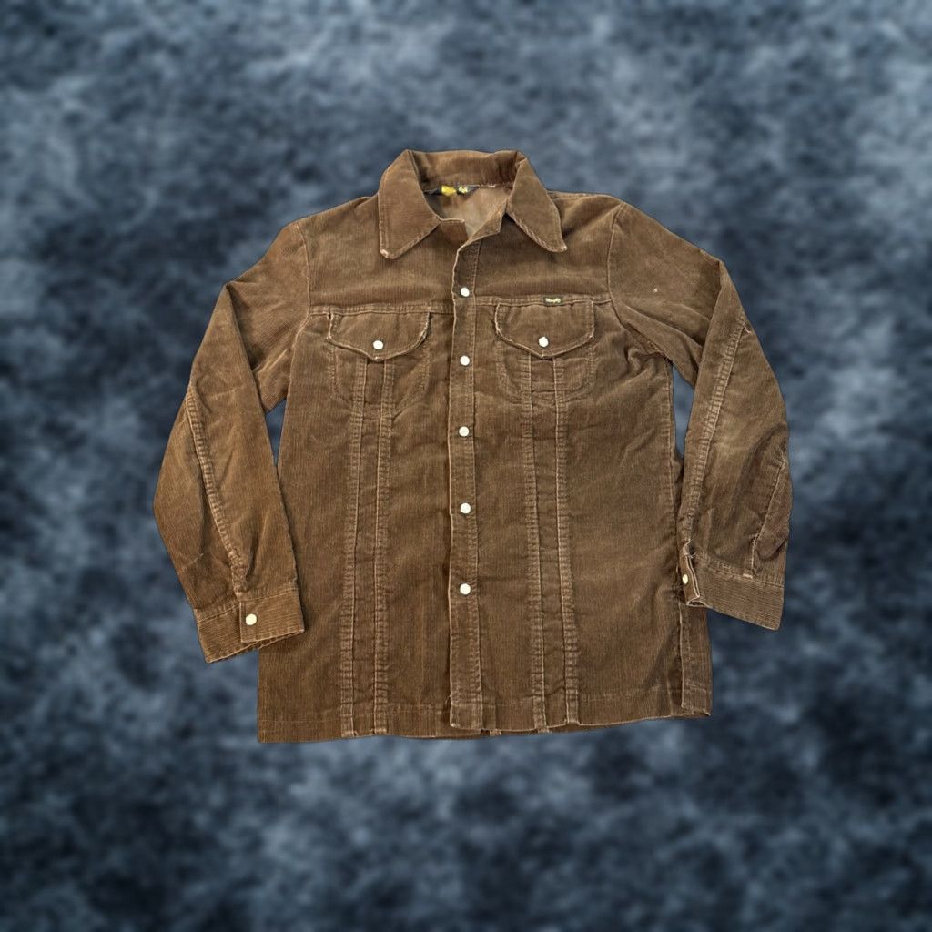 Wrangler VINTAGE Wrangler Jacket Corduroy Pearl Snap Cowboy Cut L Brown 70s USA Made Rare Rockabilly Mens Size US L / EU 52-54 / 3 - 1 Thumbnail