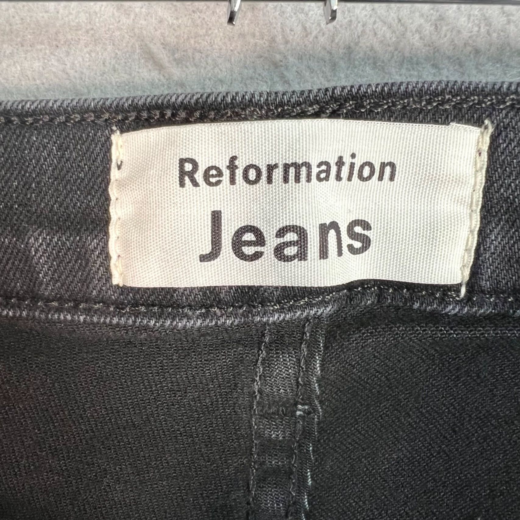 Reformation Reformation Womens High Rise Skinny Jeans Size 28 Faded Black Destroyed Denim Size 28" / US 6 / IT 42 - 3 Thumbnail