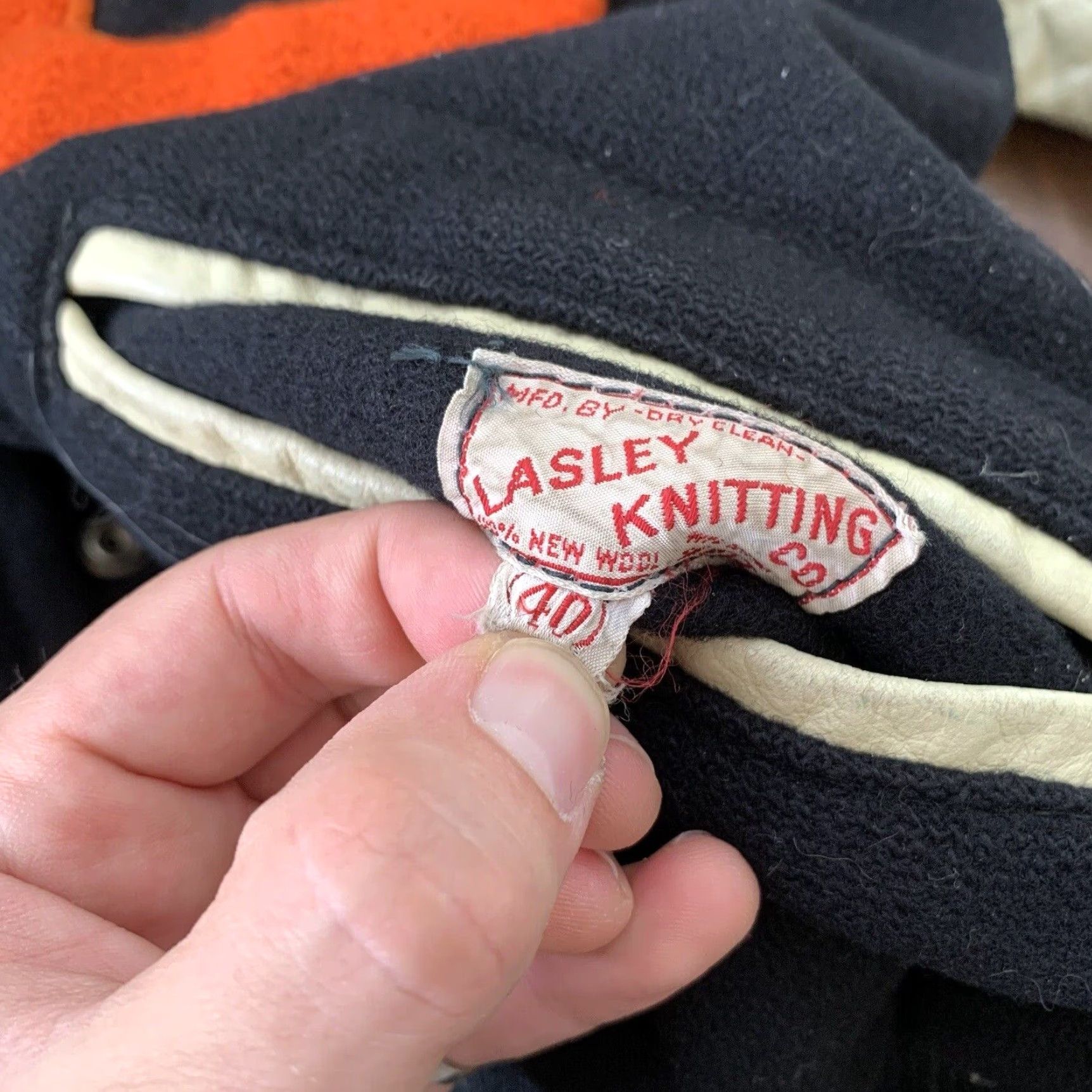 Vintage VINTAGE 50s Red Jacket Wool Letterman Varsity Jacket Black Men's L Size US L / EU 52-54 / 3 - 6 Thumbnail