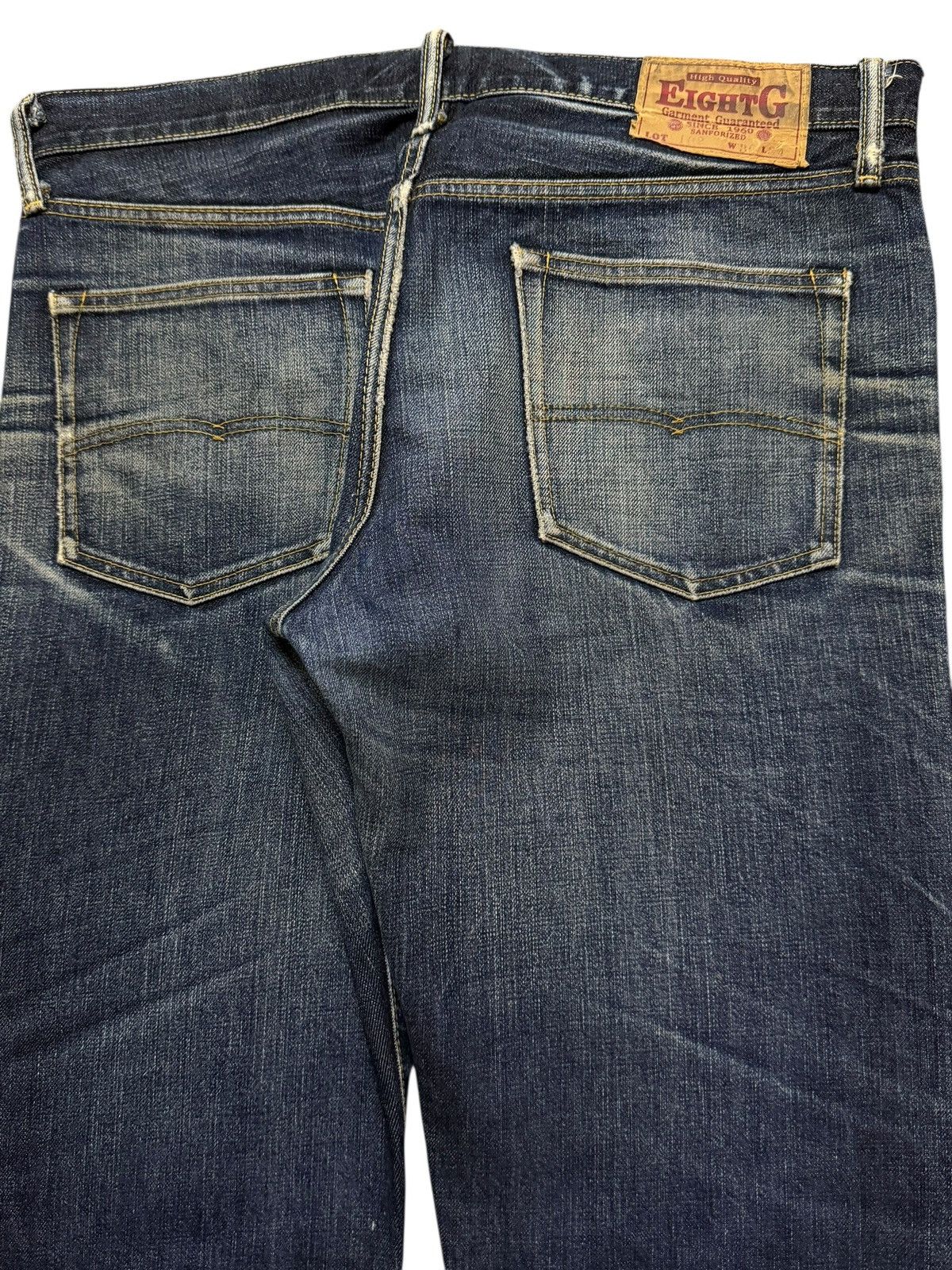 EIGHT-G Vintage 90s Japan Eight-G Faded Wash Distress Wide Leg Loose Size US 36 / EU 52 - 5 Thumbnail