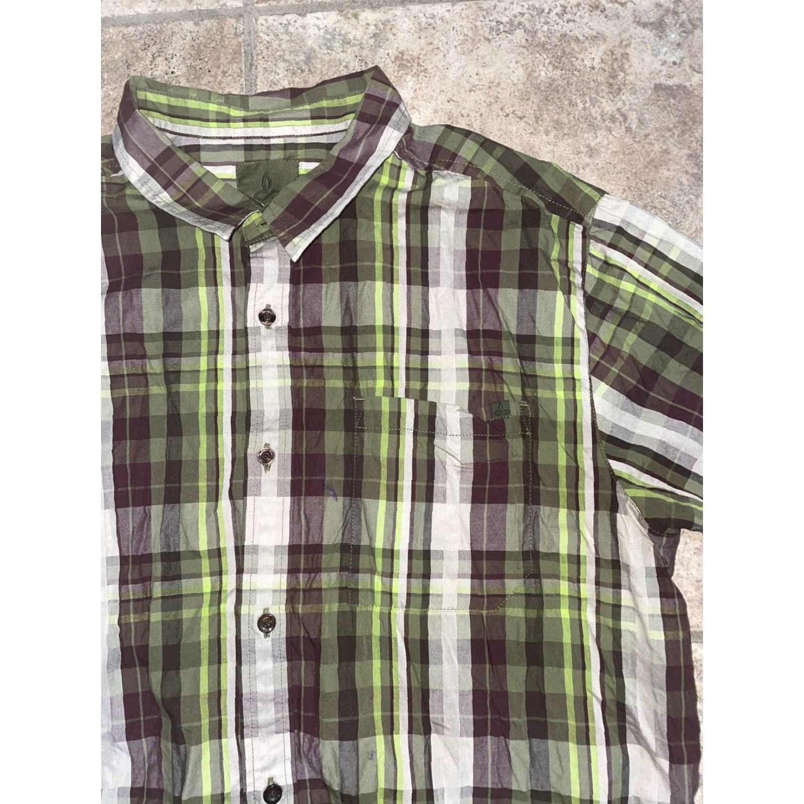 Prana VINTAGE prAna Men’s Long Sleeve Button-Down Plaid Hiking Shirt Size Large Green Size US L / EU 52-54 / 3 - 2 Thumbnail