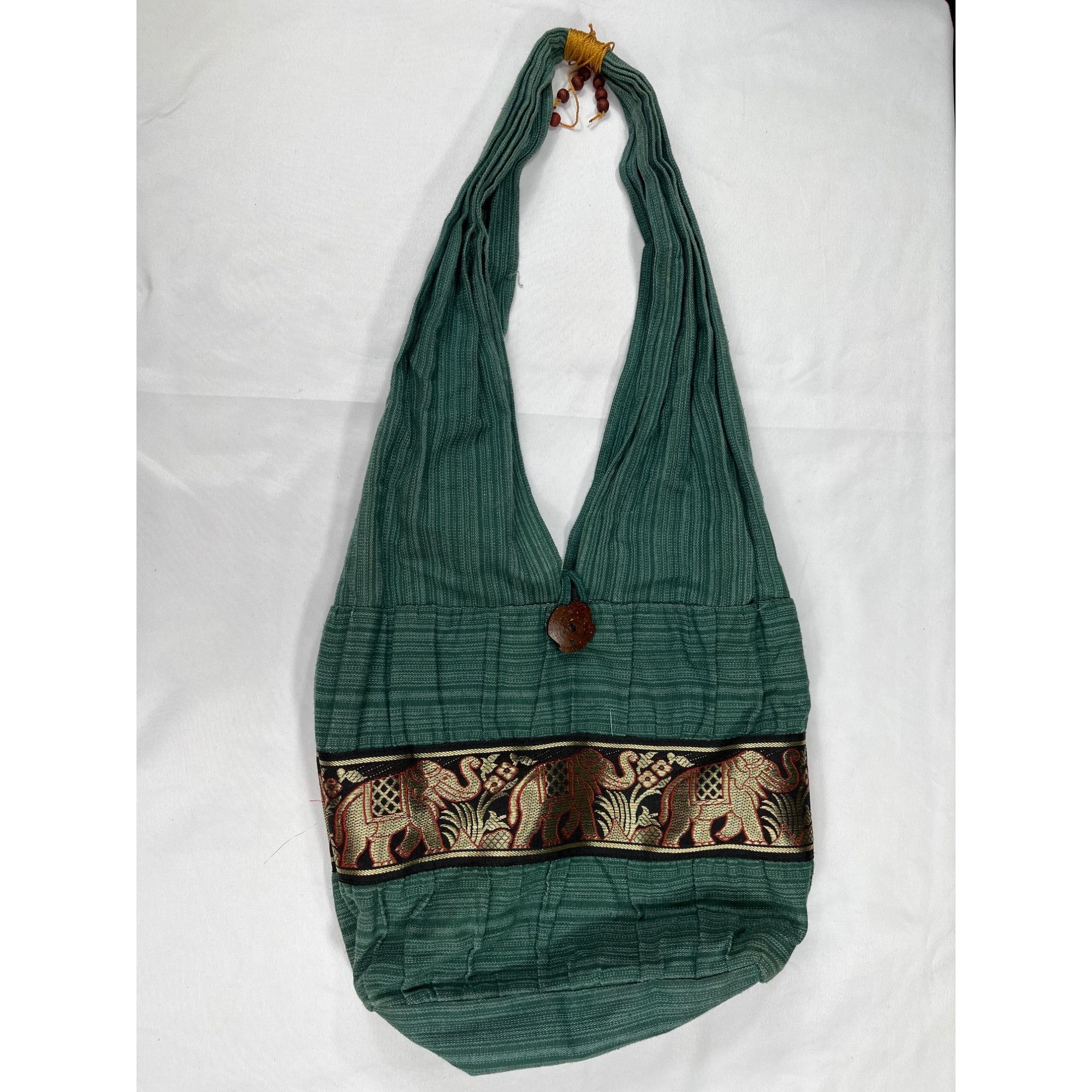 Vintage Bohemian SKU 7892 Green Crossbody Sling Bag With Elephant Pa Size ONE SIZE - 2 Thumbnail