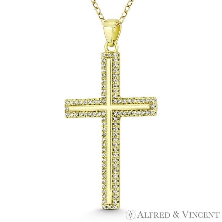 Other Lg. Latin Crucifix Cross CubicZirconia .925 Sterling Silver Size ONE SIZE - 1 Preview