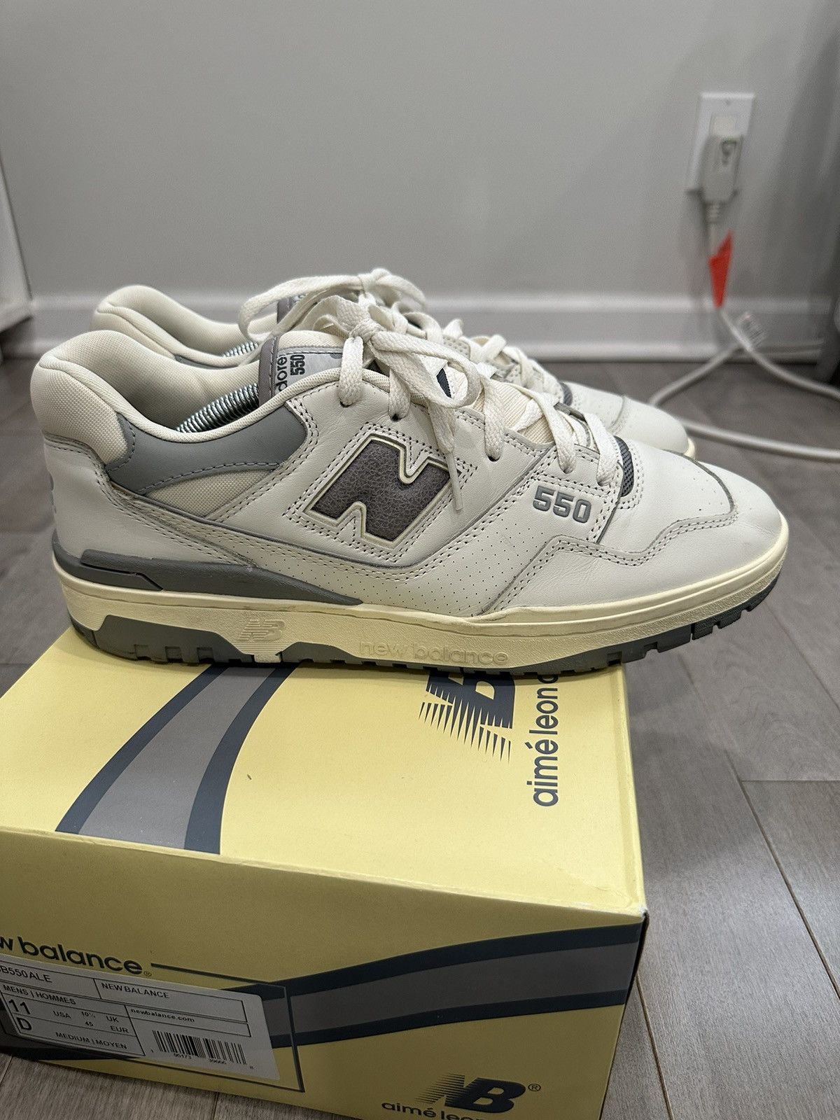 image of 550 Aime Leon Dore Shoes in White, Men's (Size 11)
