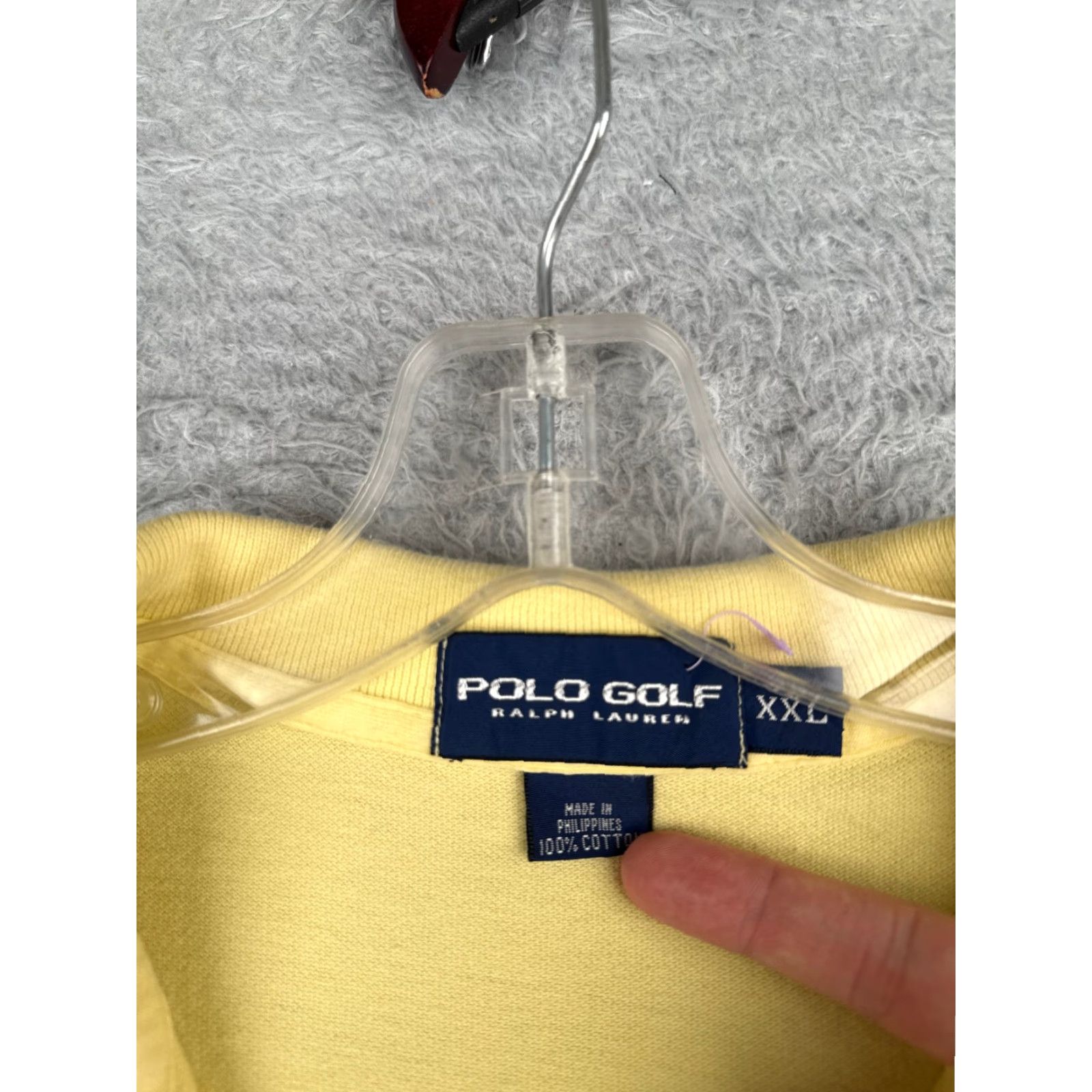 Ralph Lauren VINTAGE Polo Golf Shirt Men 2XL Yellow Short Sleeve Cotton Golfer READ Size US XXL / EU 58 / 5 - 7 Thumbnail