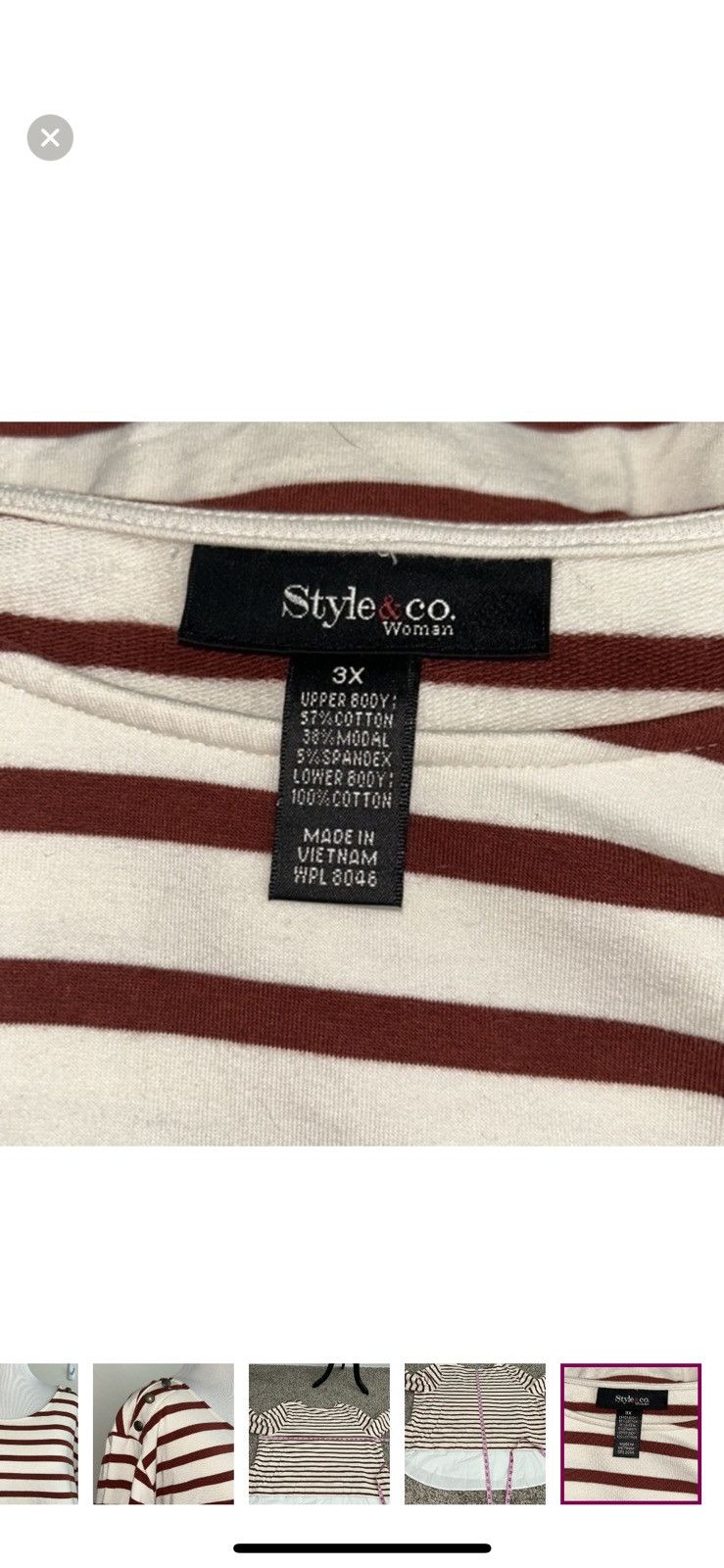 Style & Co Style & co 3x striped layered blouse Size 3XL / US 20-22 - 5 Thumbnail