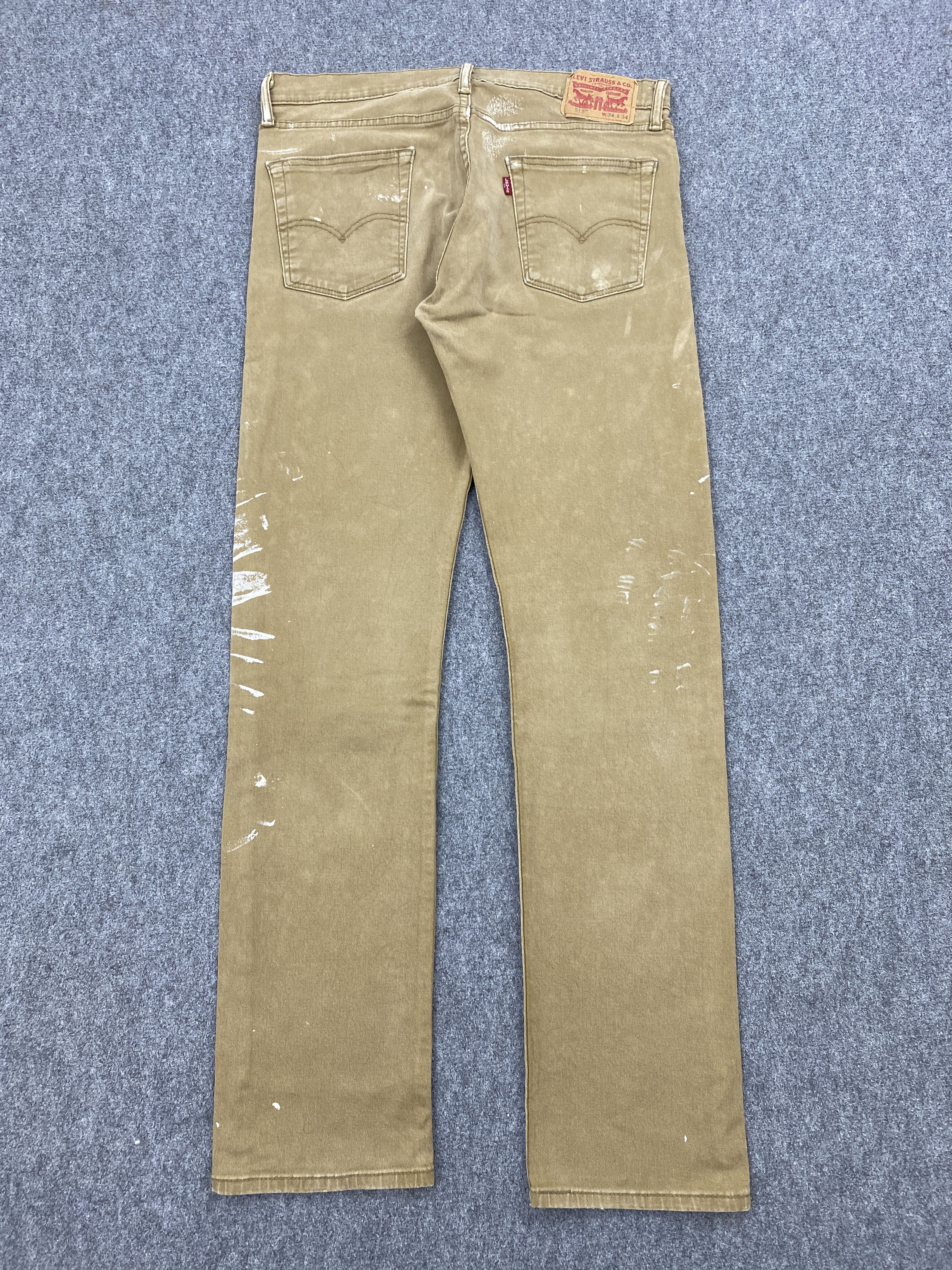 Levi's × Vintage Splatter Paint Vintage Levis 513 Brown Jeans Size US 34 / EU 50 - 3 Thumbnail