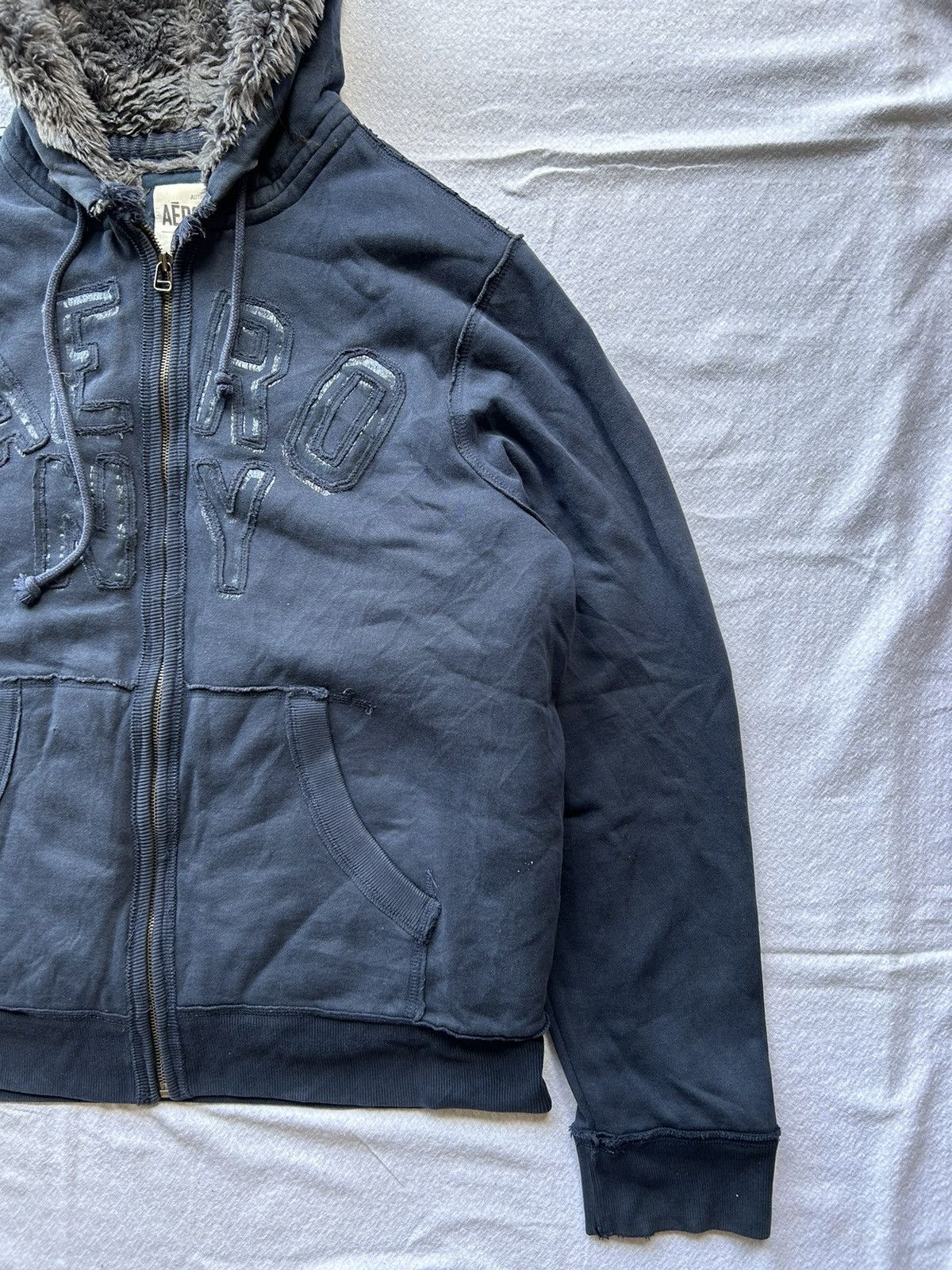 Aeropostale Aeropostale Zip Faux Hoodie Navy Ifsixwasnine Lgb Size US L / EU 52-54 / 3 - 3 Thumbnail