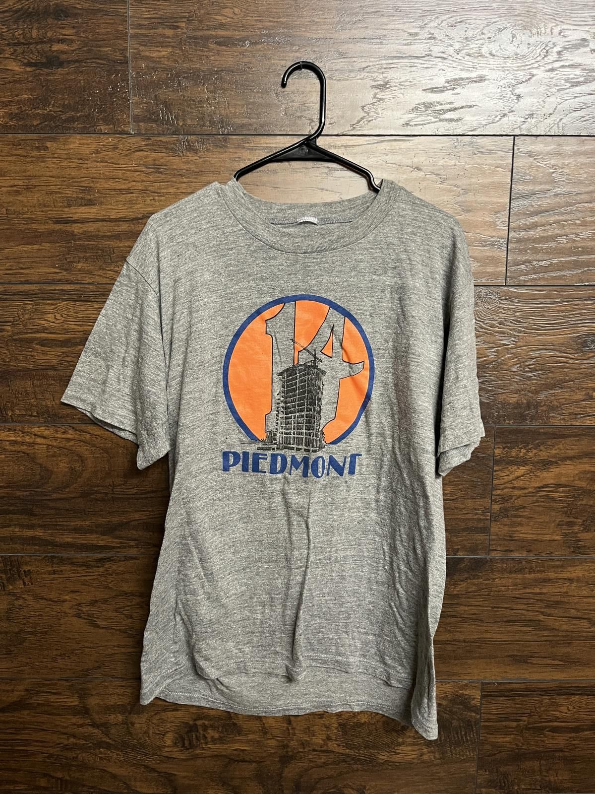 VTG Piedmont 14 Building Georgia T-shirt Construction Tee -L
