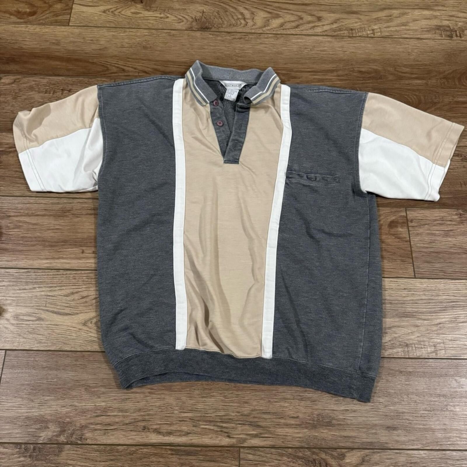 Other Vintage 90s Wentworth Polo Pocket Striped Shirt Preppy Size US L / EU 52-54 / 3 - 1 Thumbnail