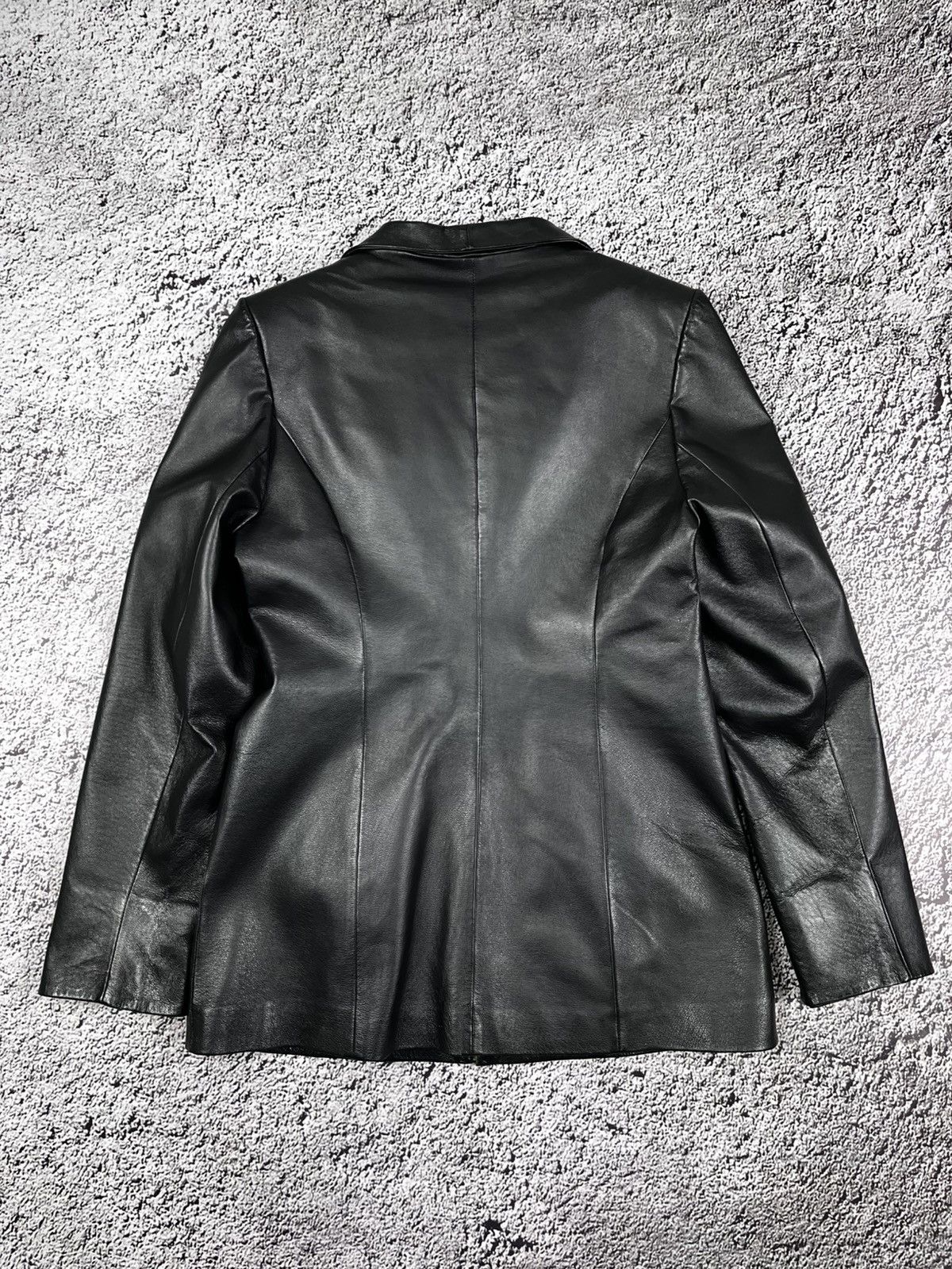 Leather Vintage Y2K Leather elongated avant garde jacket blazer Size M / US 6-8 / IT 42-44 - 8 Thumbnail