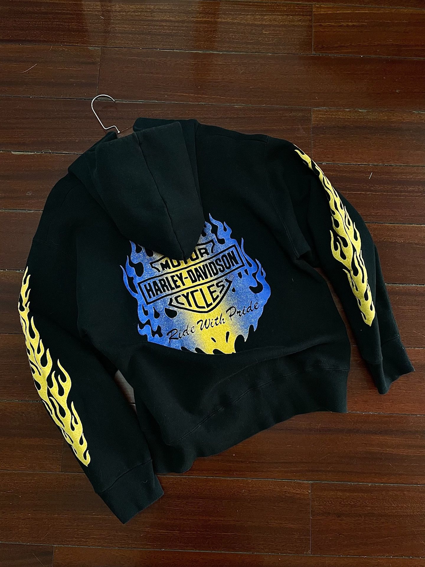 Vintage Vintage 90s Harley Davidson Flame Hoodie Size US M / EU 48-50 / 2 - 1 Thumbnail