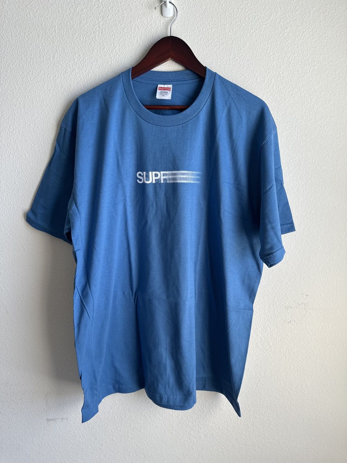 Supreme Supreme Motion Logo Tee (Faded Blue) | Grailed