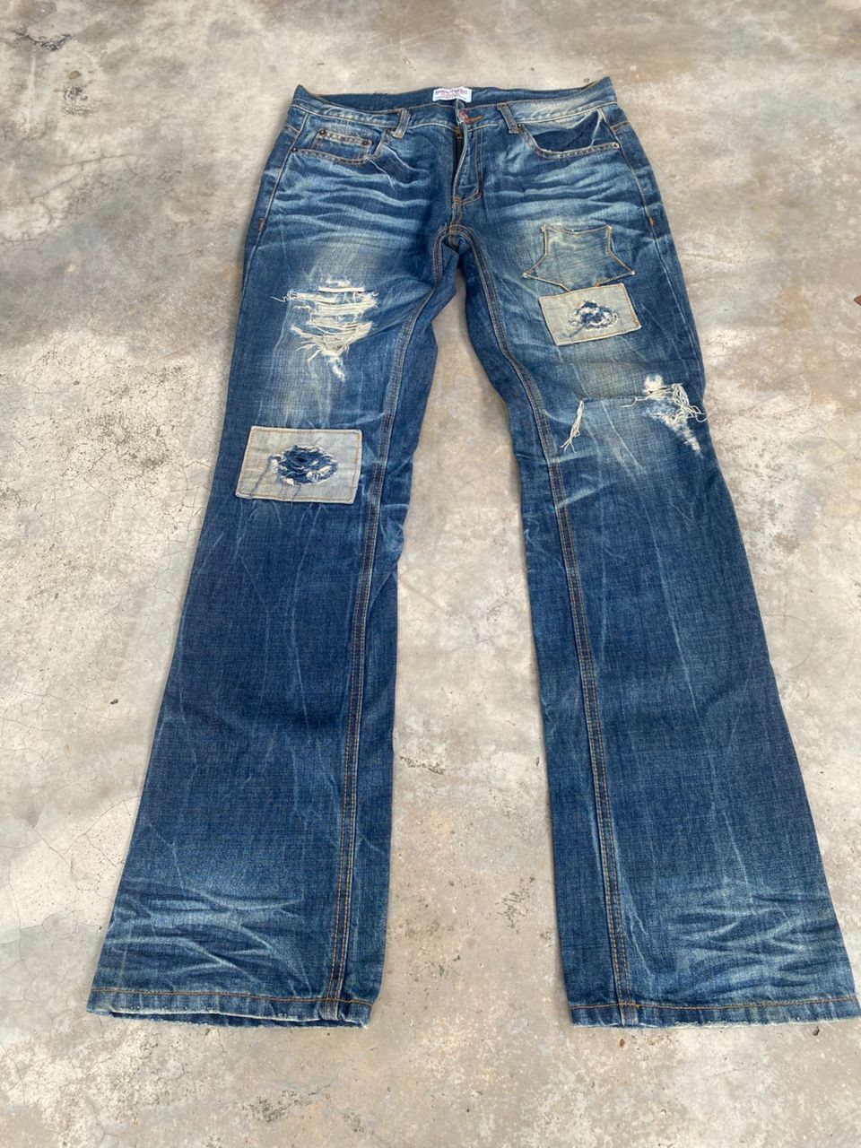 If Six Was Nine 💥FLARE💥SOUL FRANKY AMERICAN STYLE DISTRESSED DENIM Size US 33 - 1 Thumbnail