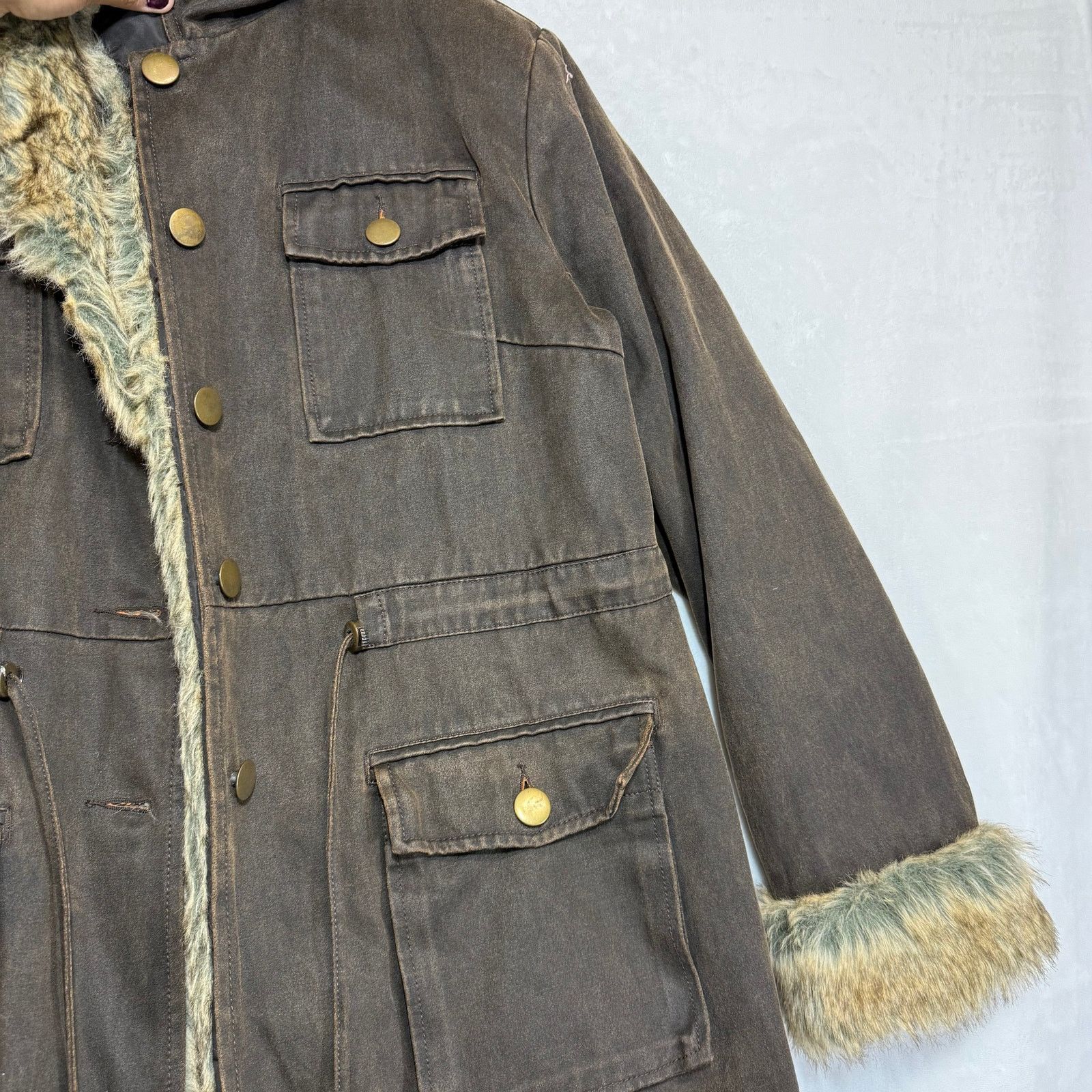 Other Sundance Large Coat Brown Faux Fur Barn Coat Boho Winter Y2K Size L / US 10 / IT 46 - 3 Thumbnail