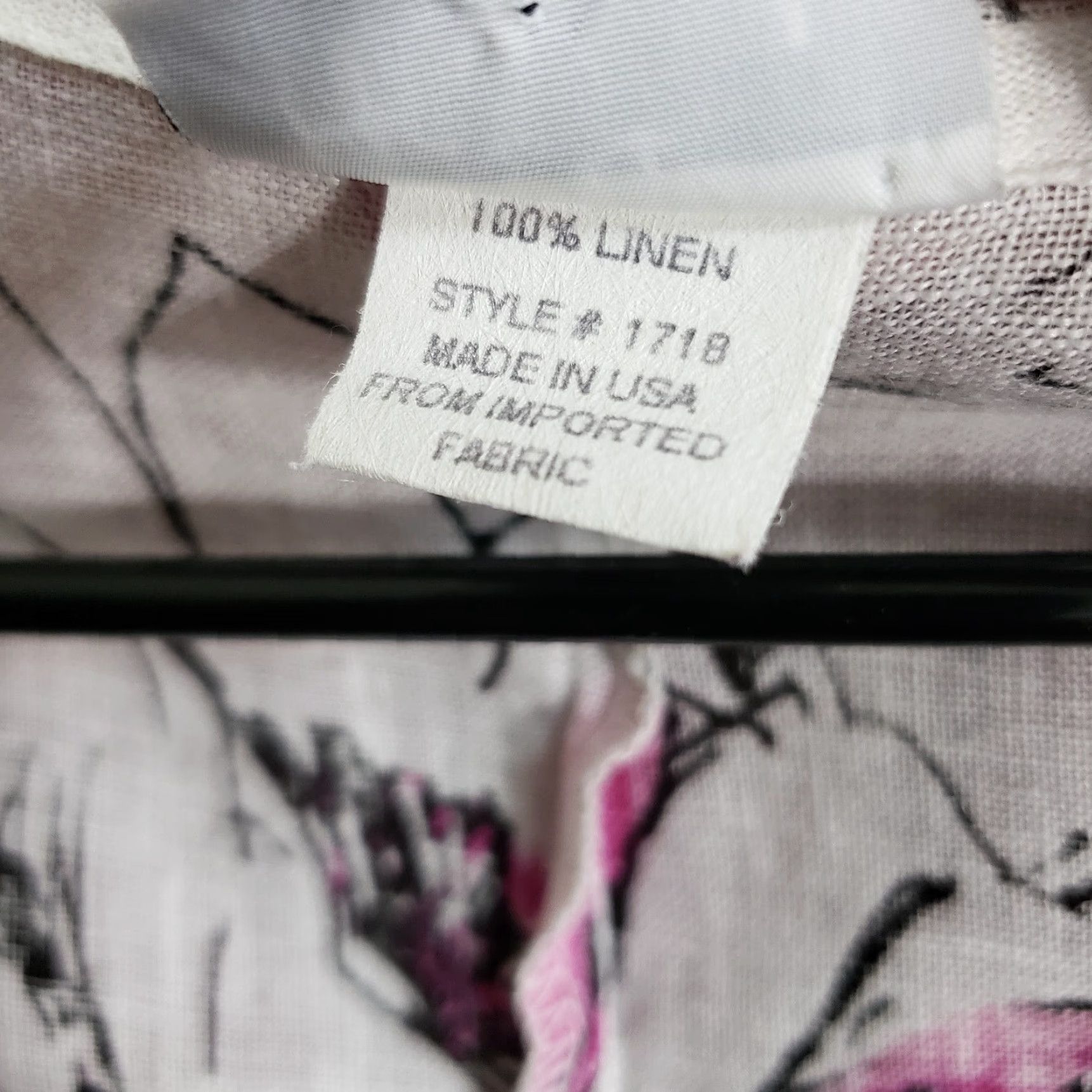 Habitat Habitat Womens Blouse 3/4 Sleeve Floral Linen White S Small Sheer Pink Black Victory 90s Vars? Size S / US 4 / IT 40 - 6 Thumbnail