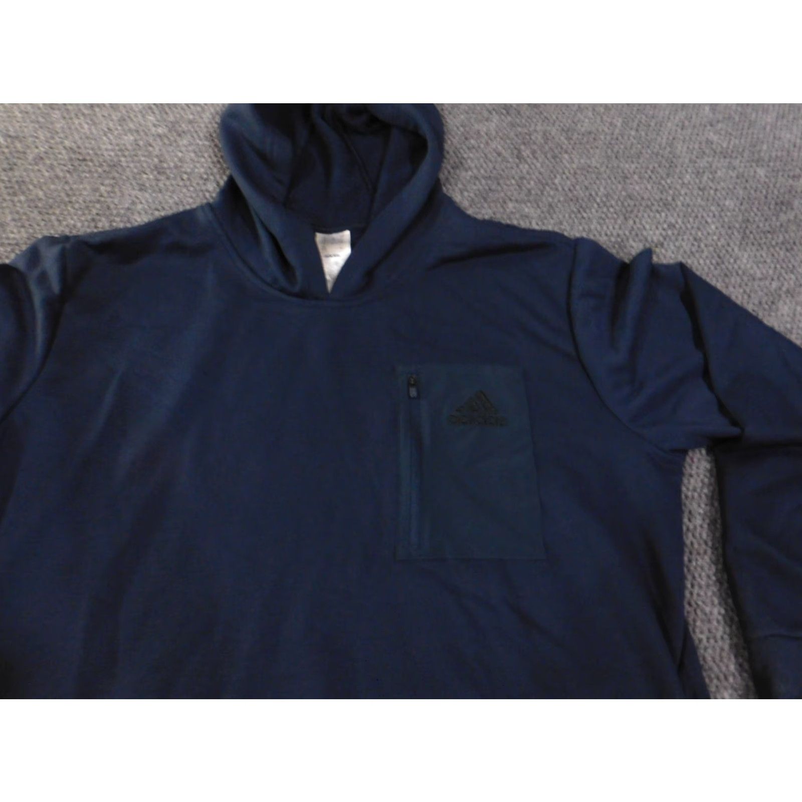 Adidas Adidas Hoodie Mens XL Blue Pullover Logo Performance Stretch Retro Zip Pocket Size US XL / EU 56 / 4 - 5 Thumbnail