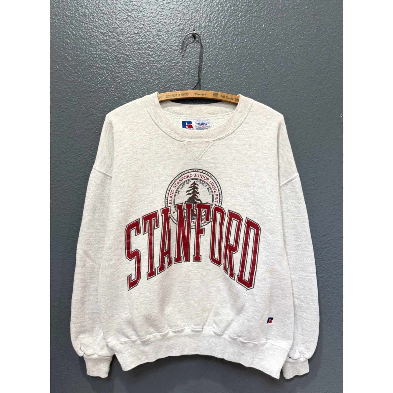 Russell Athletic VINTAGE Russell Athletic Stanford University Gray Sweatshirt L Mens 90s Pullover Size US L / EU 52-54 / 3 - 3 Thumbnail