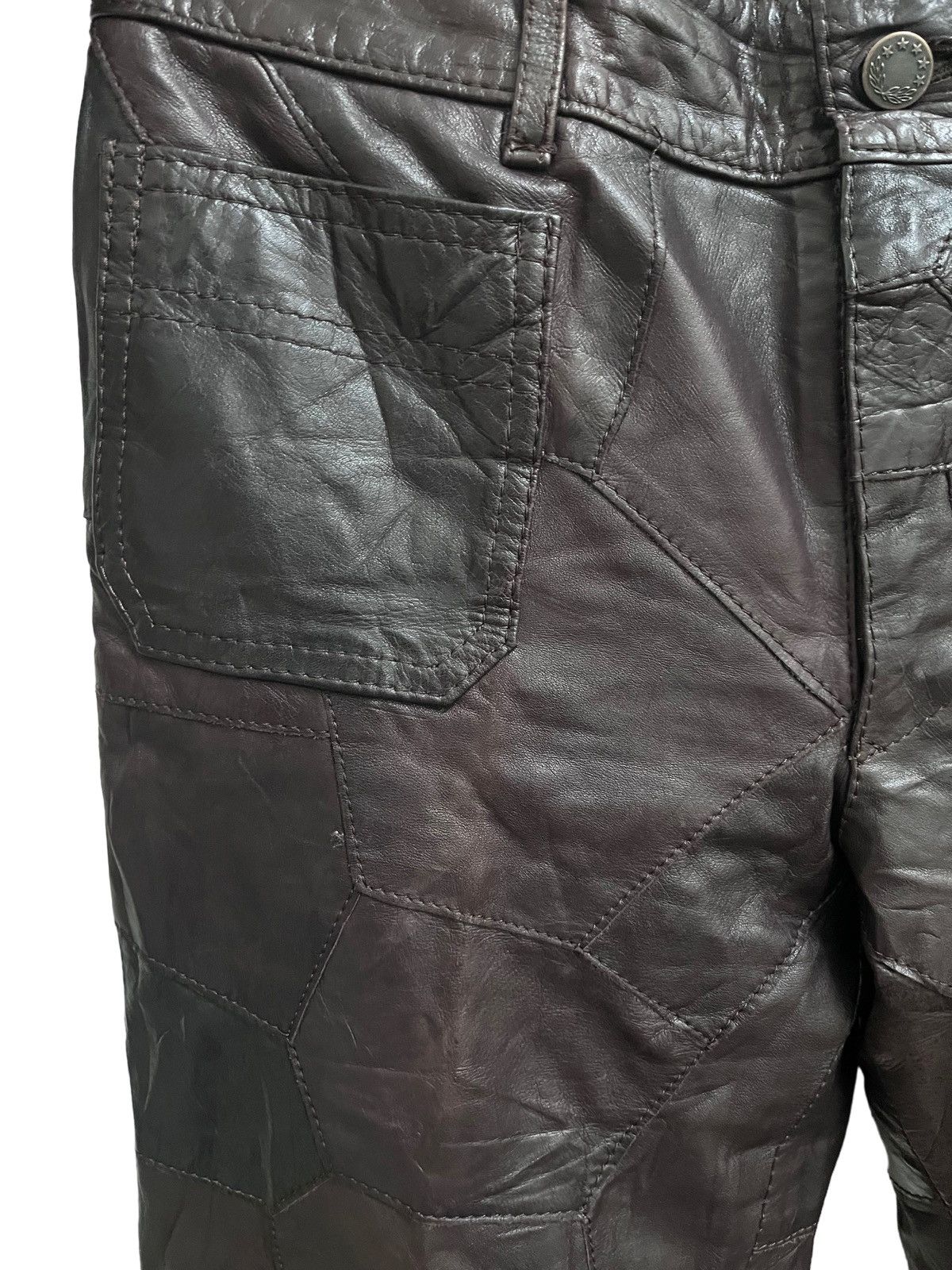 Japanese Brand × Vintage Vintage Hiroki Brown Patches Work Leather Pants Size US 30 / EU 46 - 5 Thumbnail