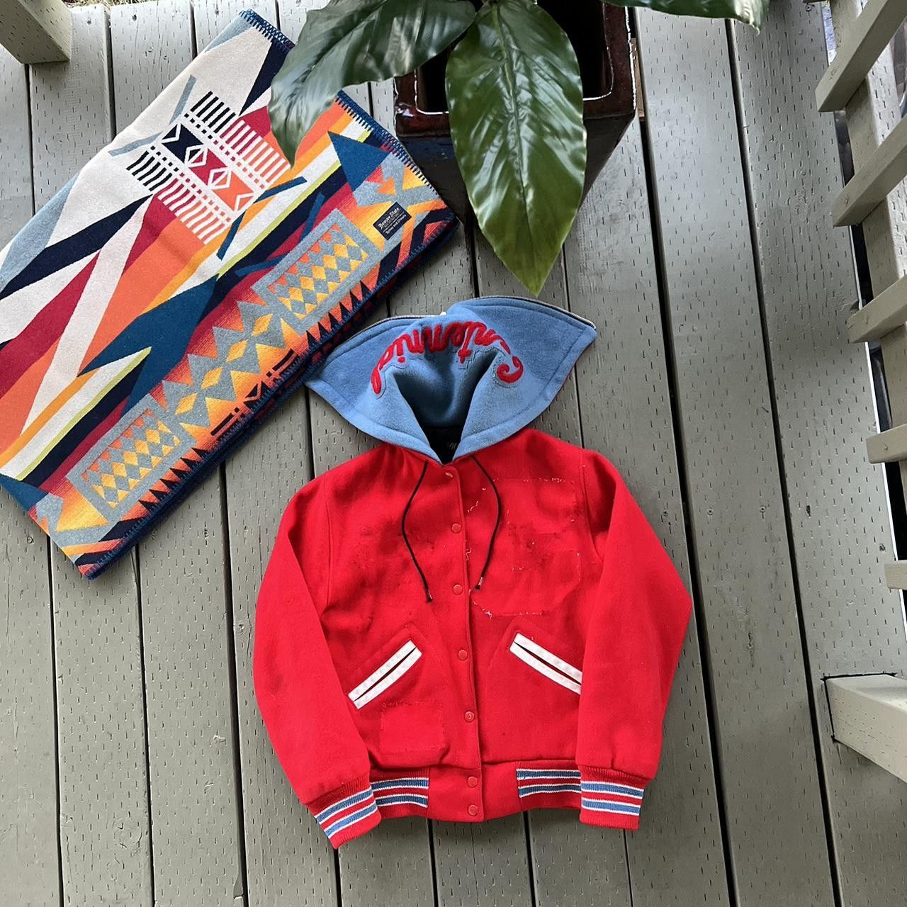 Vintage 80s Hooded Sailor Collar Wool Varsity Jacket Vintage USA Size US S / EU 44-46 / 1 - 2 Thumbnail