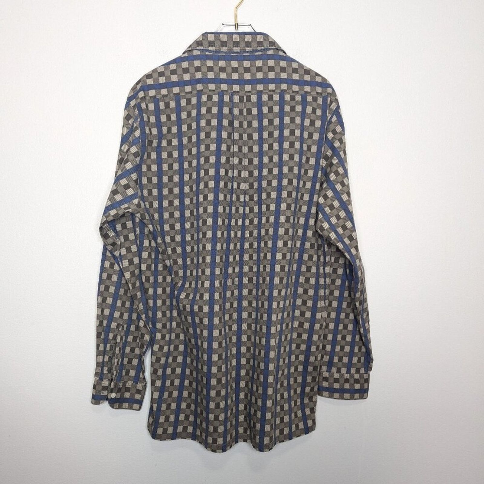 Vintage Vintage 70's Gray Check Plaid Long Sleeve Button Up Shirt L Size US L / EU 52-54 / 3 - 2 Thumbnail