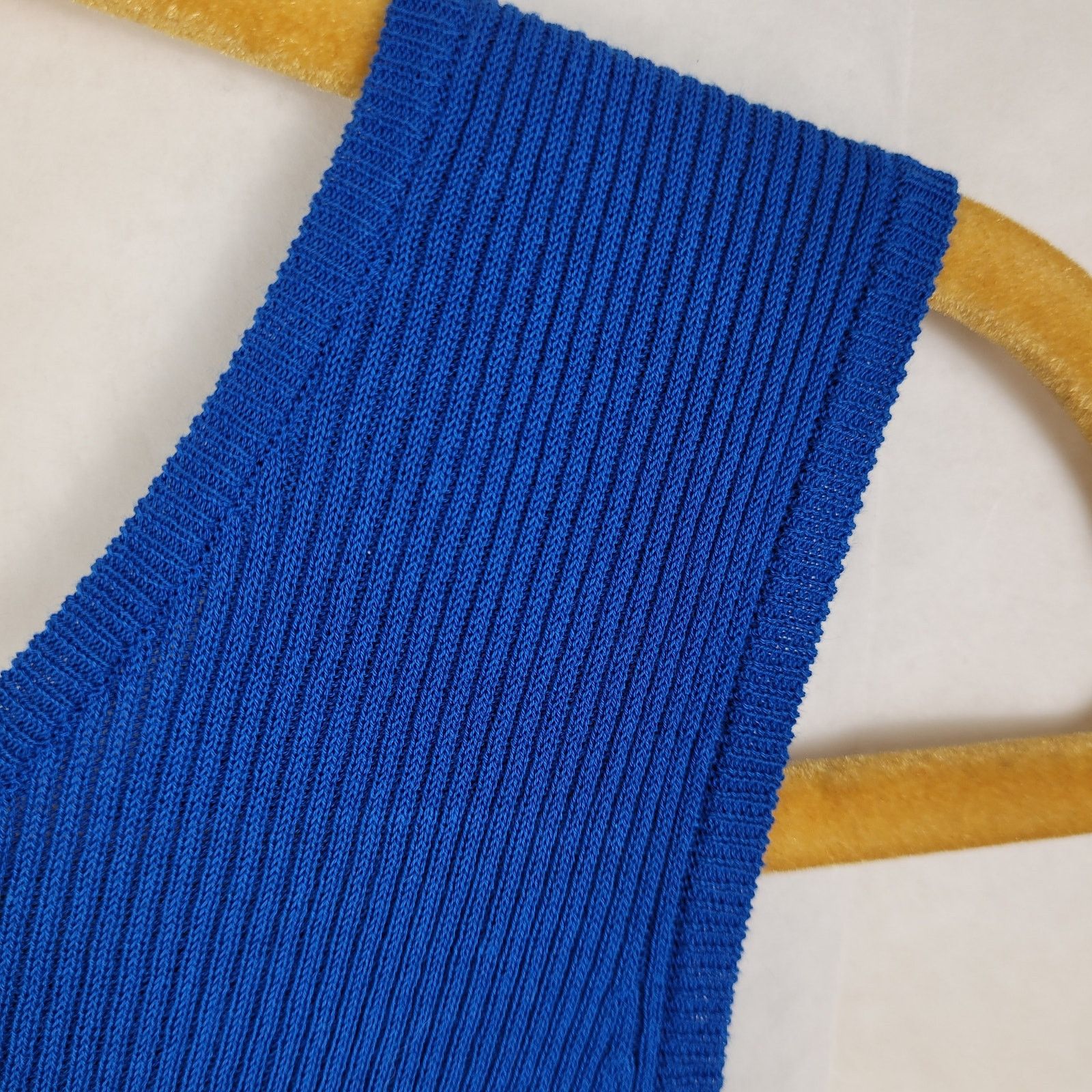 Rochas NWT Rochas Paris Blue Ribbed Logo Tank Top Size XL Designer Size XL / US 12-14 / IT 48-50 - 5 Thumbnail