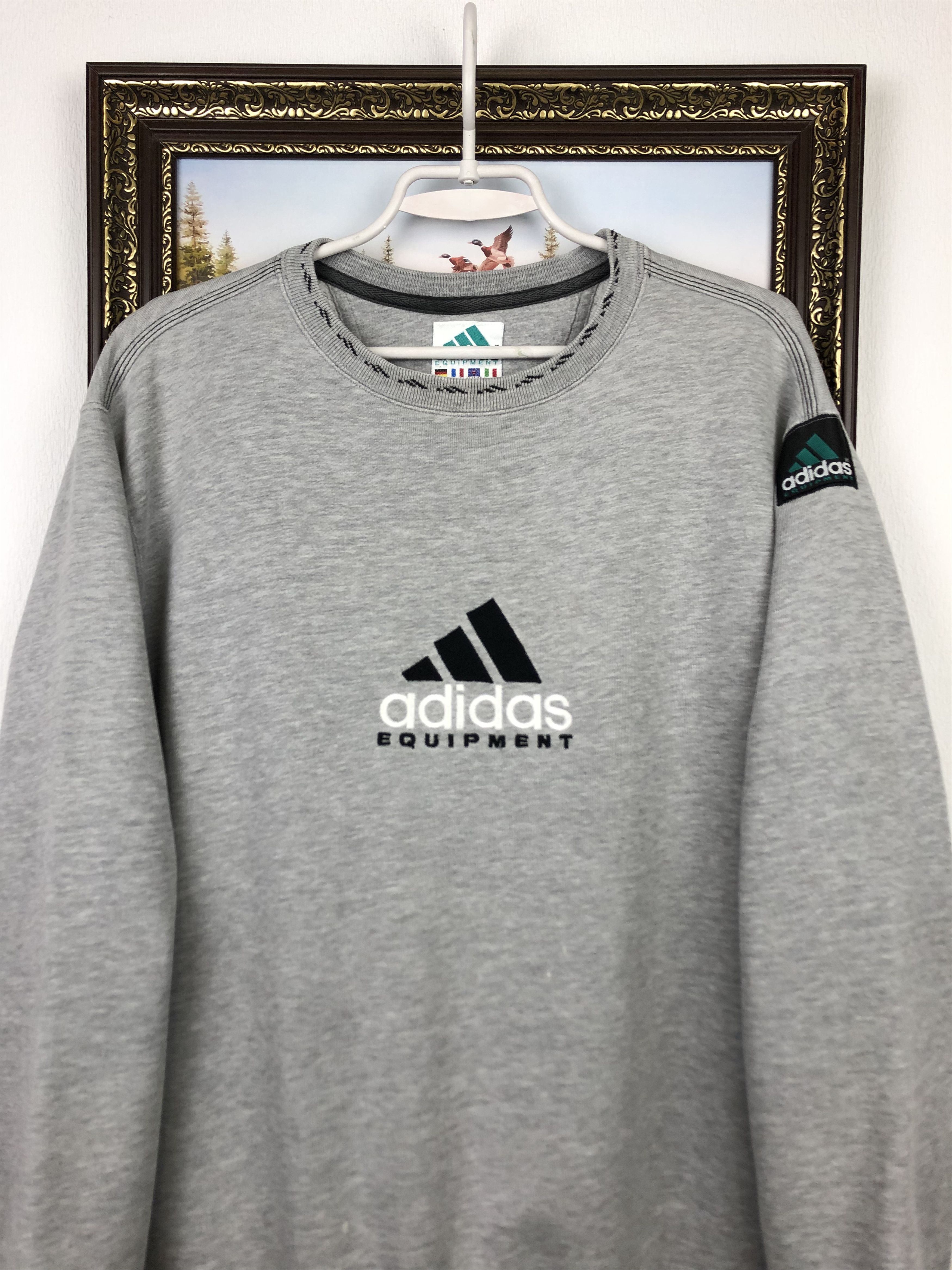 Adidas Vintage 90's Adidas Equipment Sweatshirt Big Logo Crewneck Size US M / EU 48-50 / 2 - 2 Thumbnail