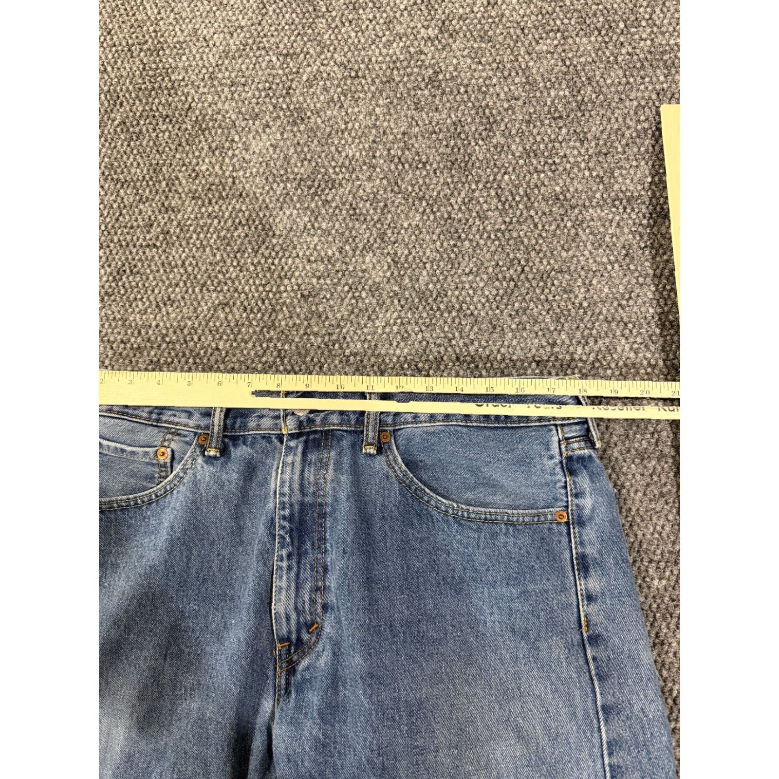Levi's Levi's 505 Jeans Mens 36x34 Blue Denim Regular Fit Straight Leg Jeans Men Medium Wash Pocket Logo 5-Pocket Design Vintage No Womens Mens Size US 36 / EU 52 - 5 Thumbnail
